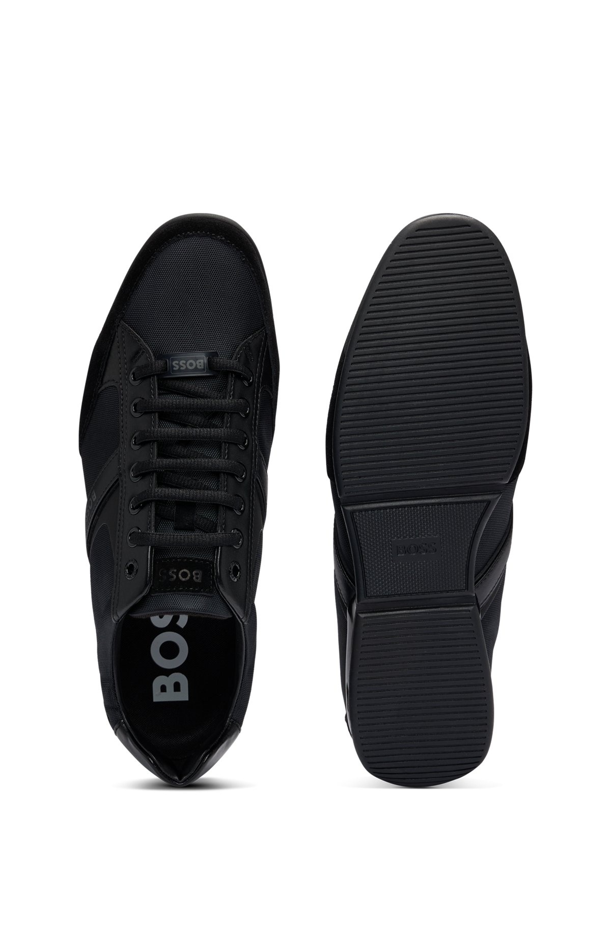 MIXED-MATERIAL TRAINERS WITH SUEDE AND FAUX LEATHER - 4
