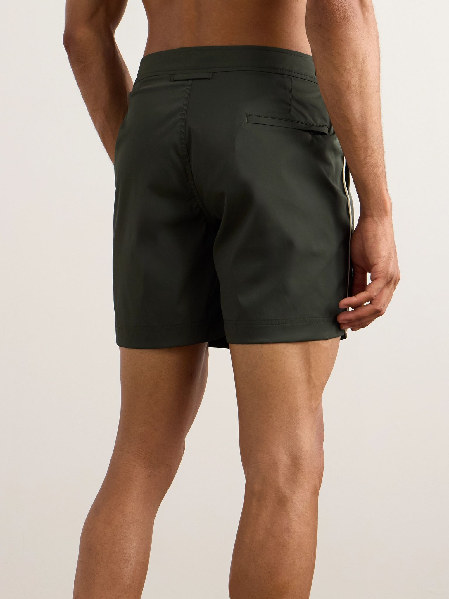 Bulldog Straight-Leg Mid-Length Swim Shorts Green - 3