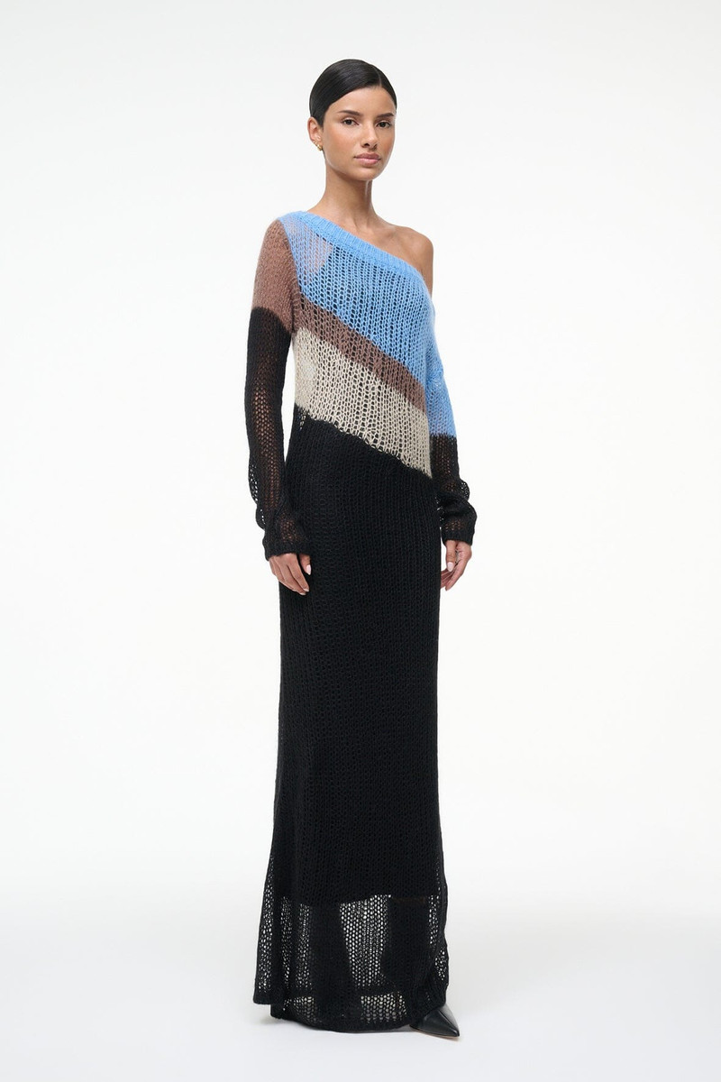 STAUD STAUD TESSA DRESS COUNTRY BLUE MULTI outlook