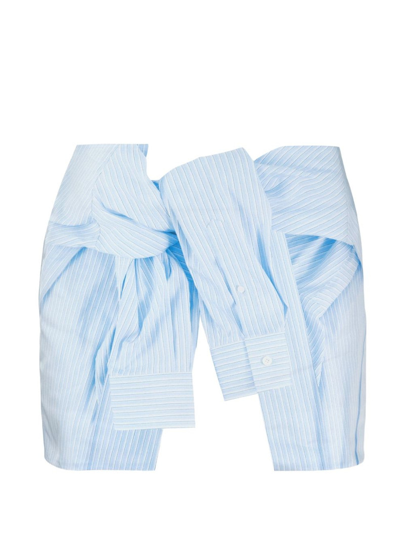 striped knot-detail mini skirt 1