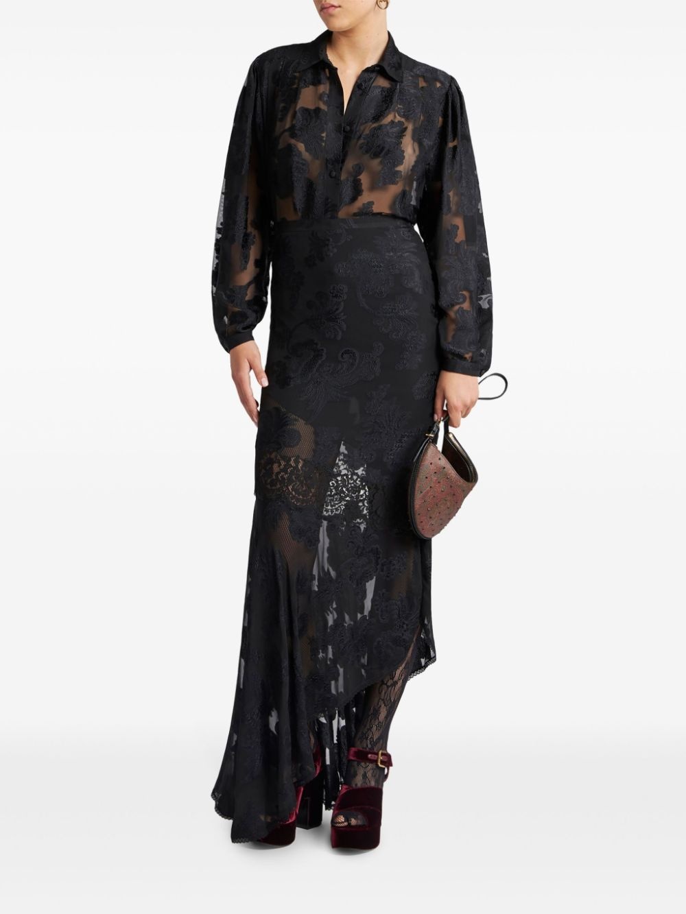 fil-coupé chiffon maxi skirt - 2