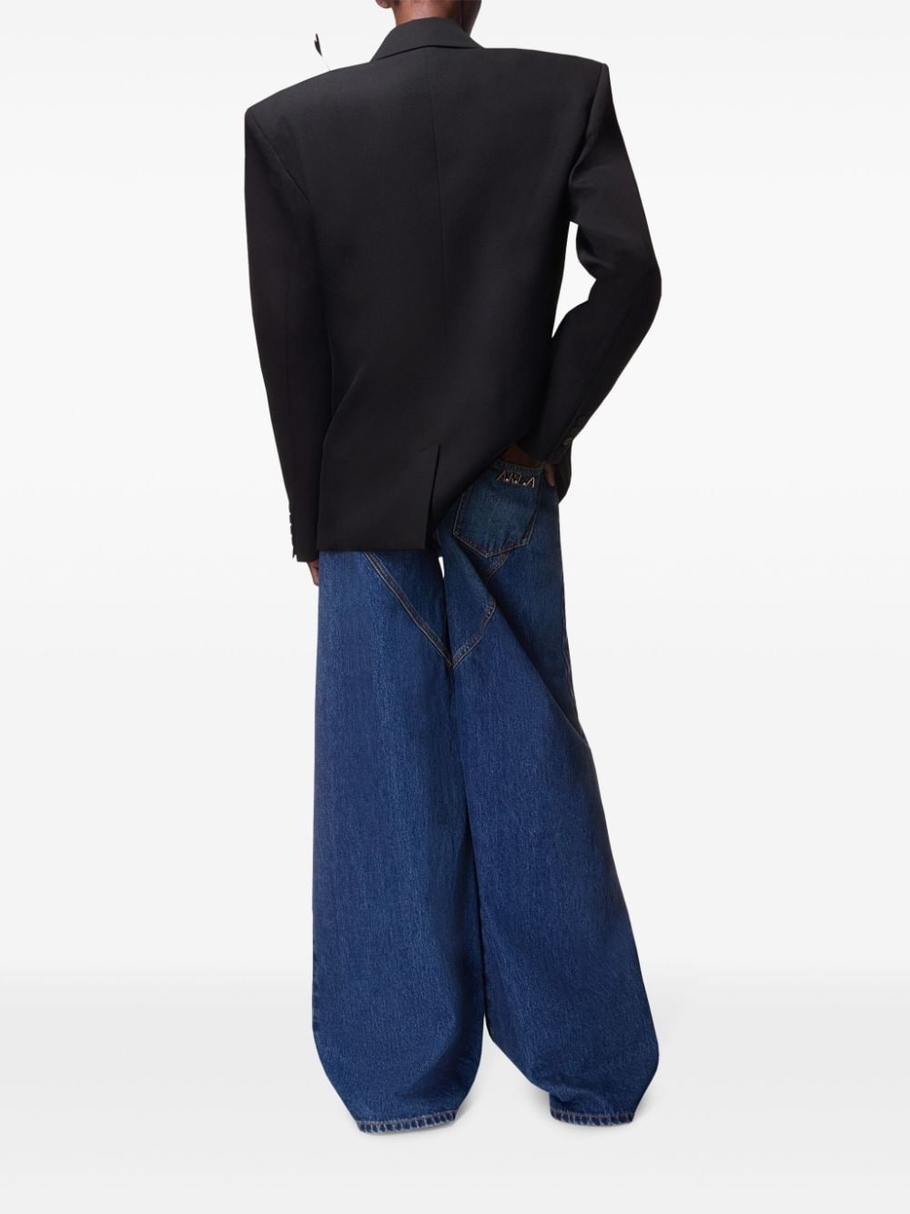 Crystal Heart Charm wide-leg jeans - 5
