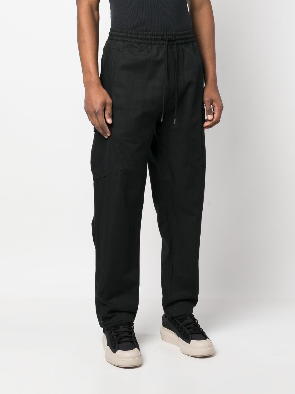 tapered drawstring cargo trousers - 3