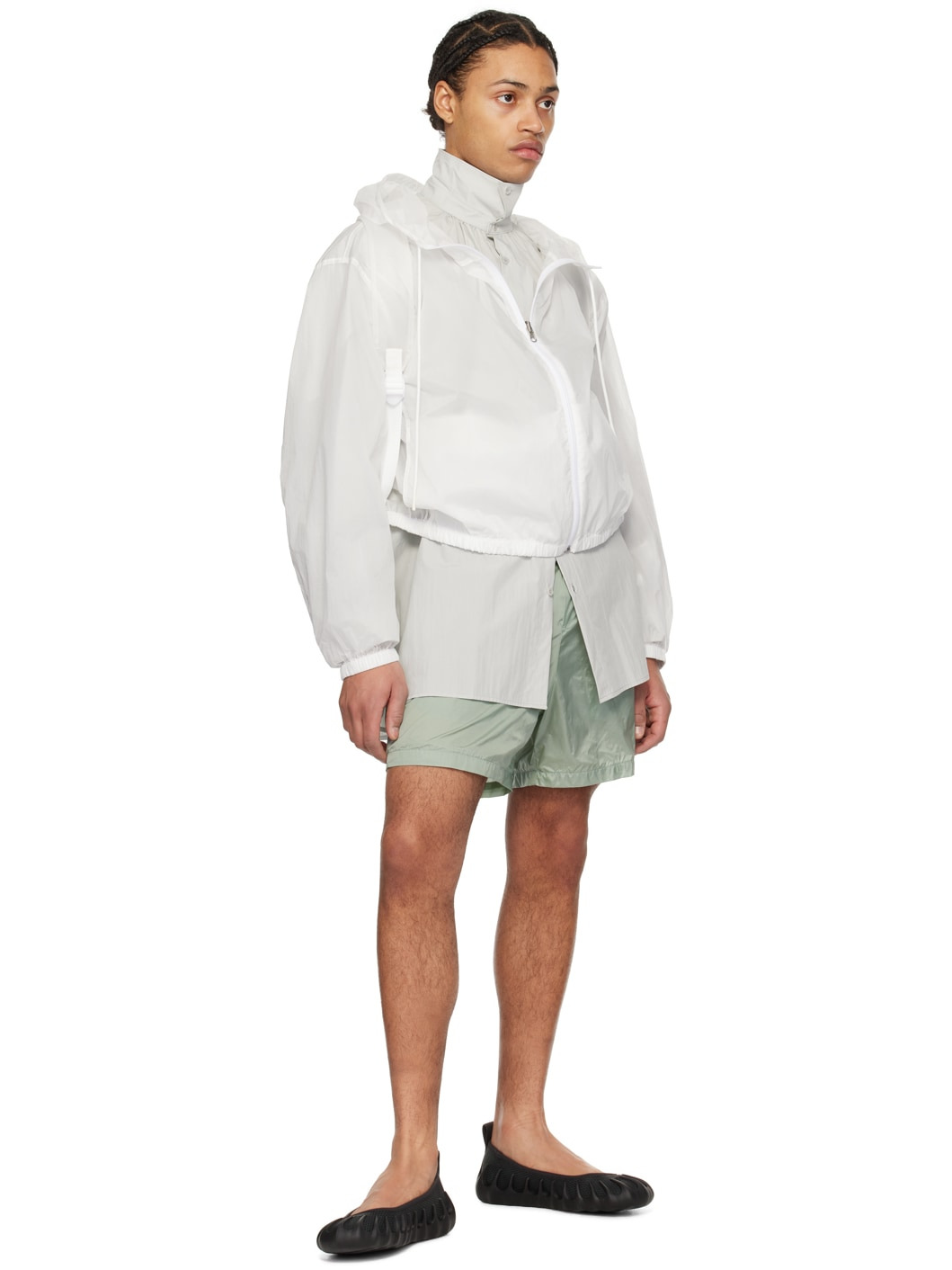 White Crinkled Jacket - 5
