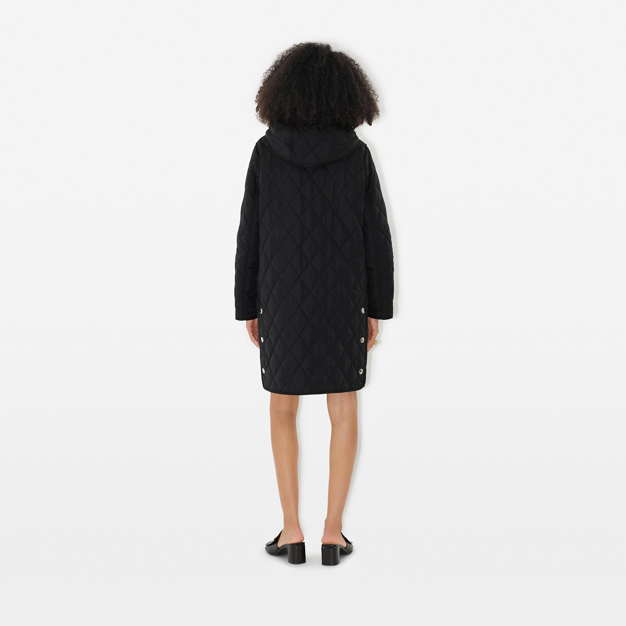 Quilted Nylon Hooded Coat - 4