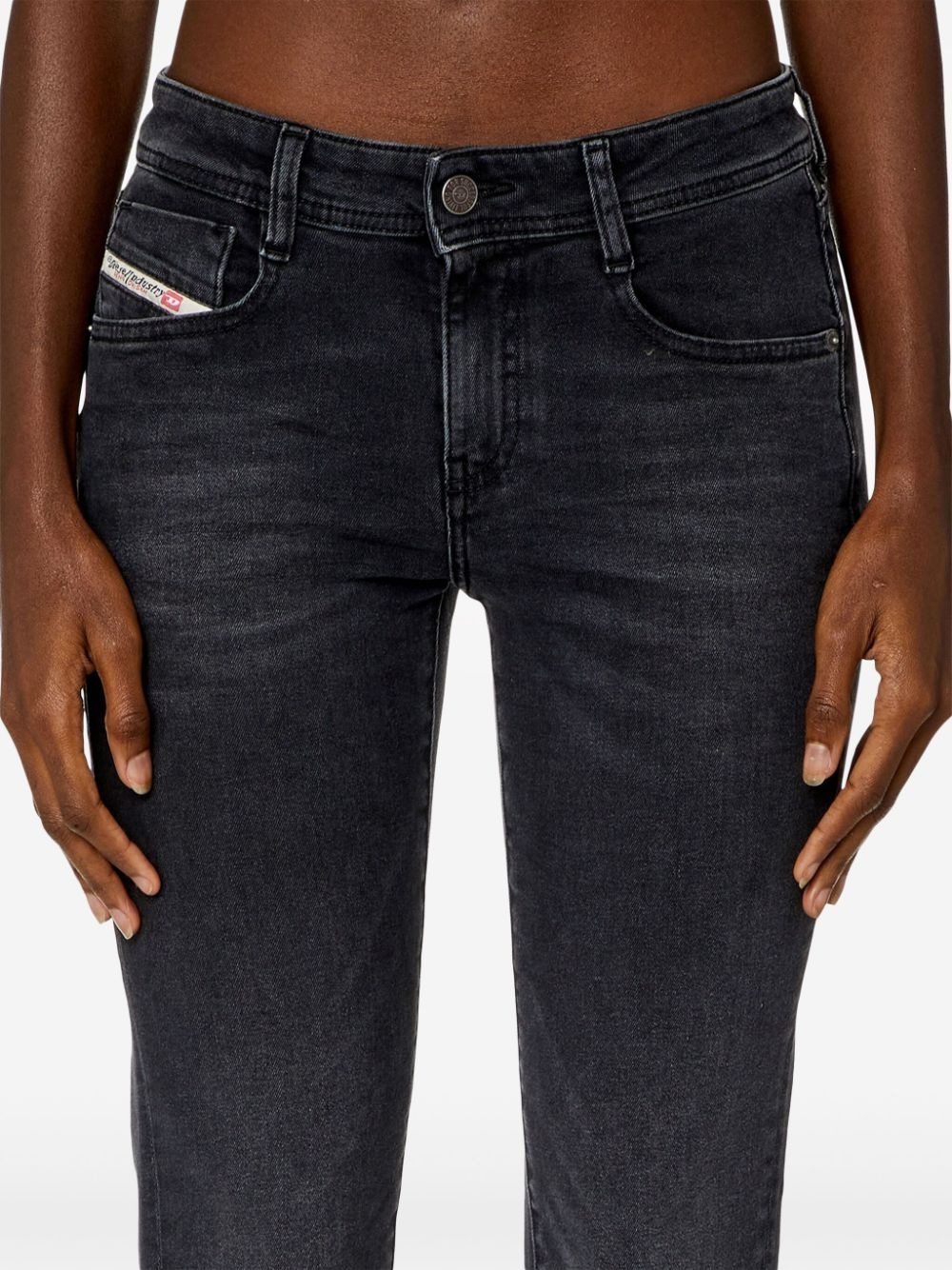 flared cotton blend jeans - 5