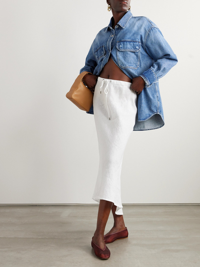 JAMES PERSE Surfside Asymmetric Linen Skirt outlook