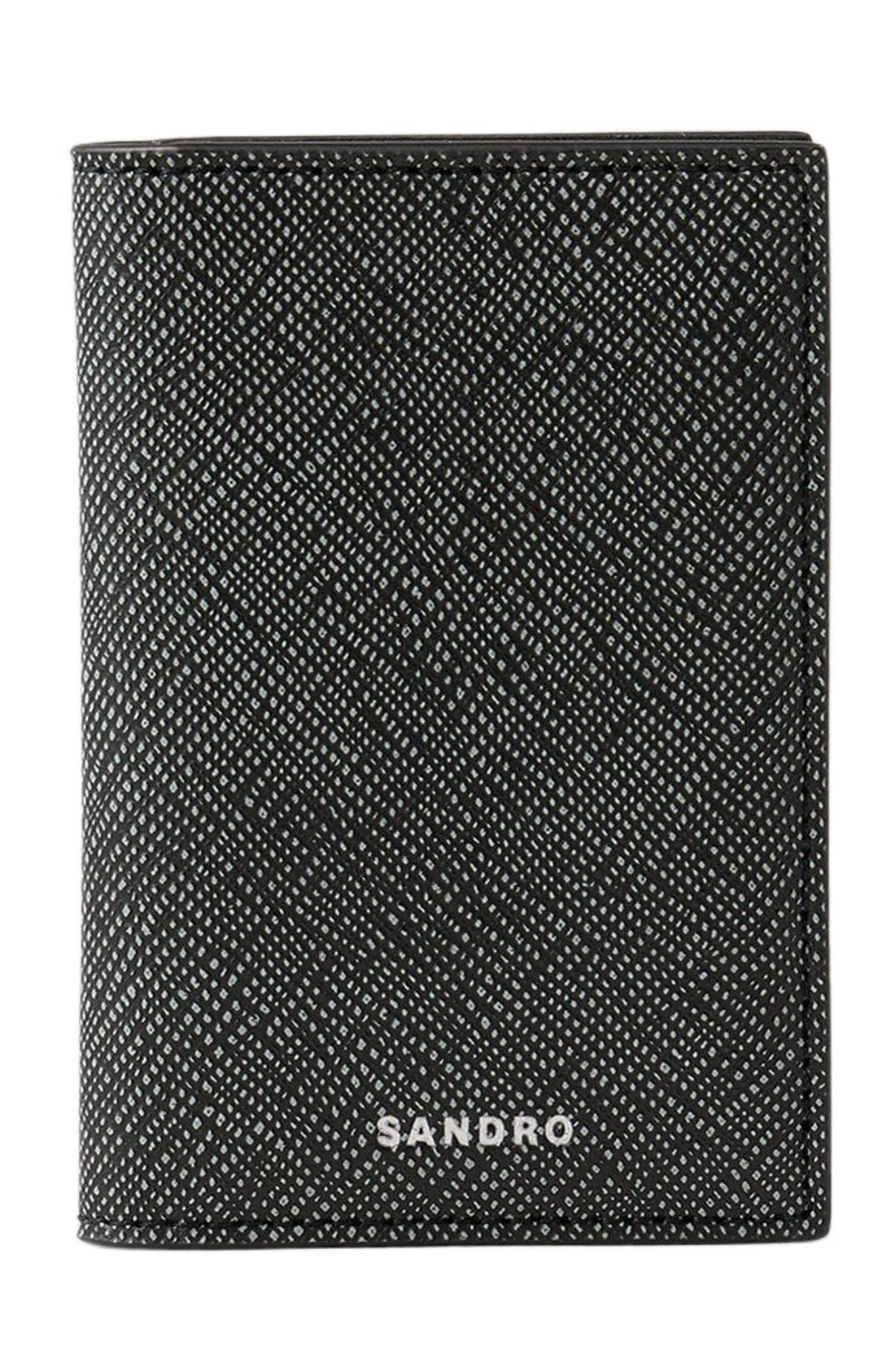 SANDRO Reconstituted leather leather wallet in Graphites at Nordstrom - 1