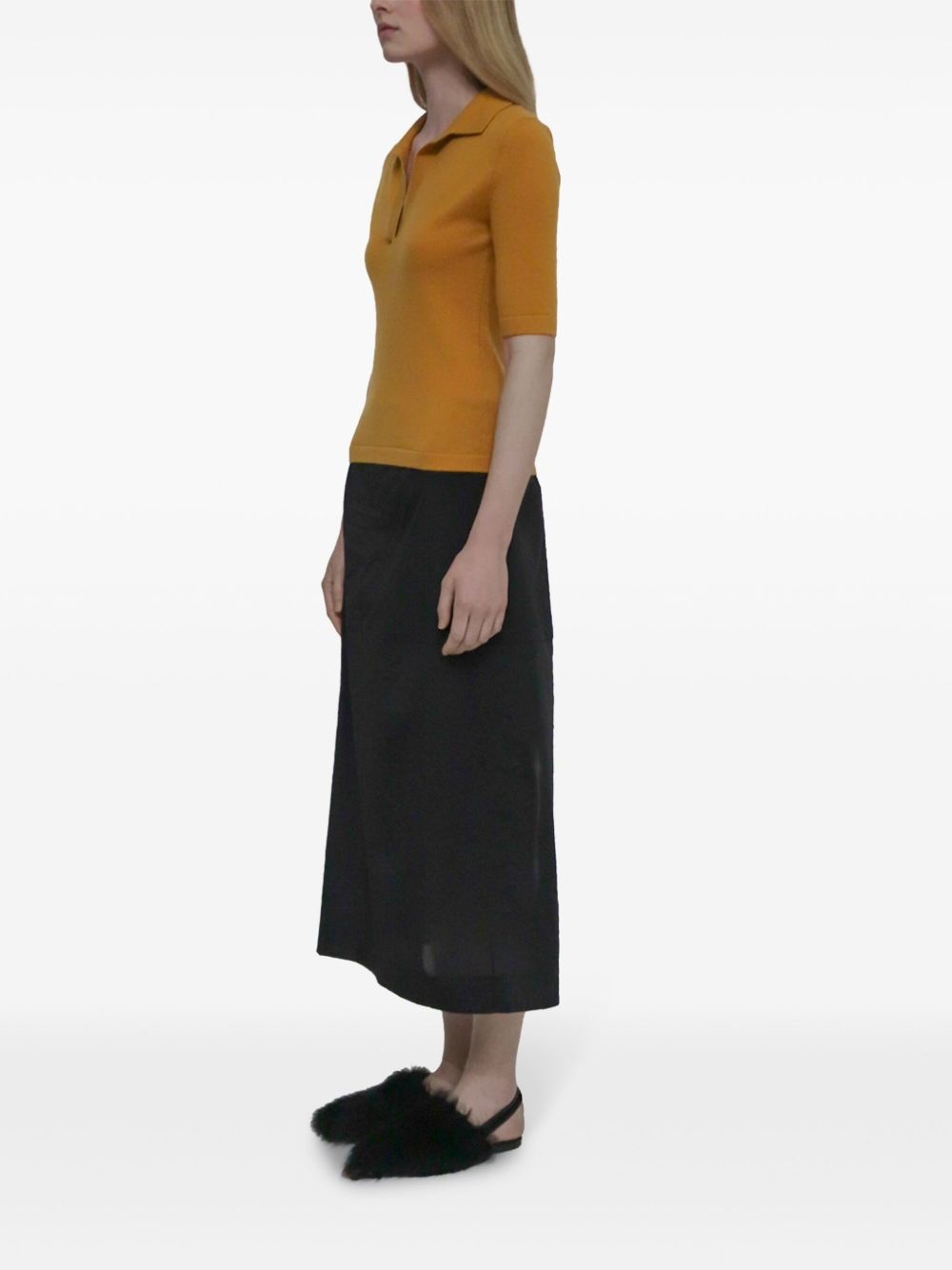 open-neck knit polo shirt - 3