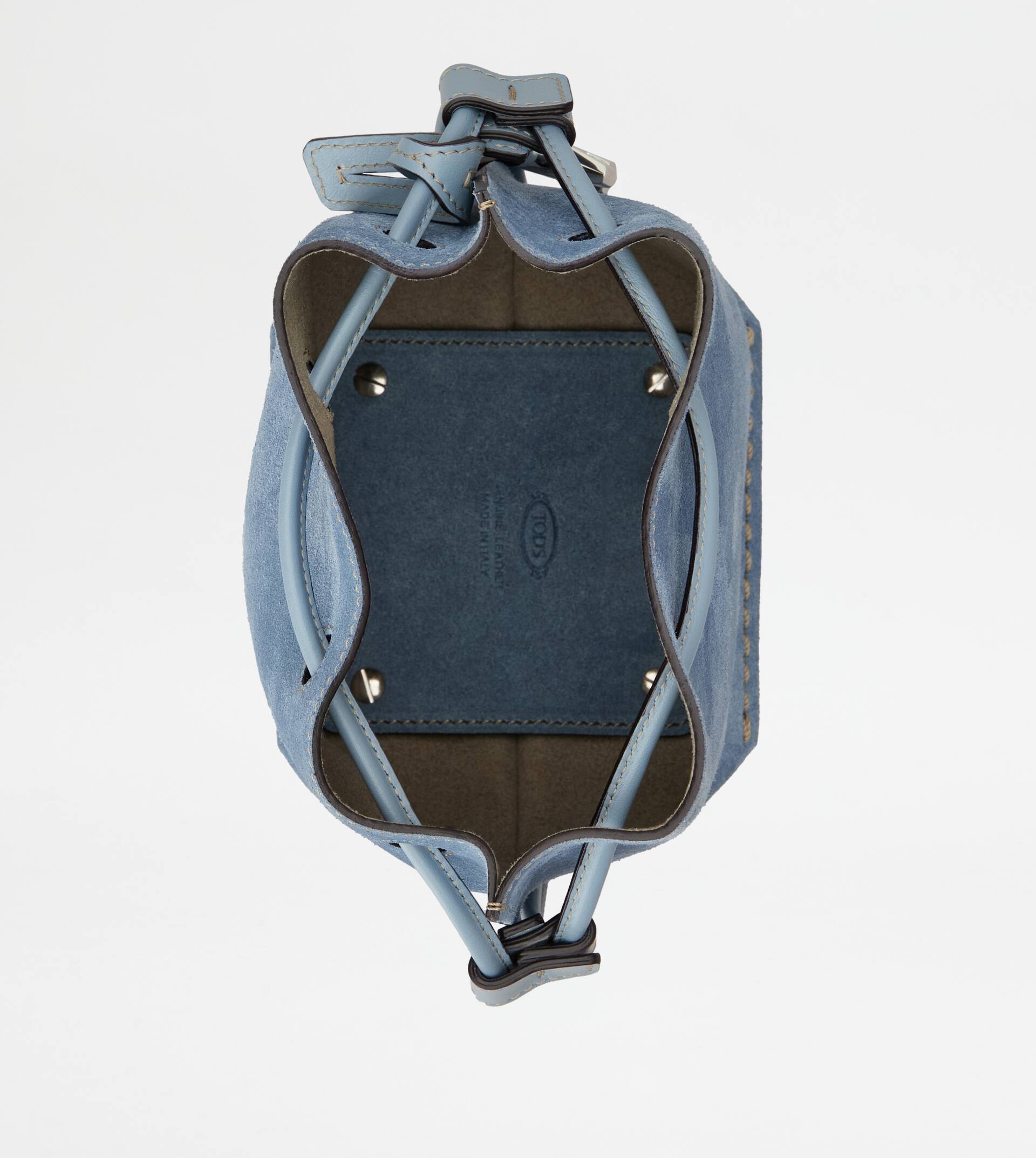 BUCKET BAG IN SUEDE MICRO - LIGHT BLUE - 4