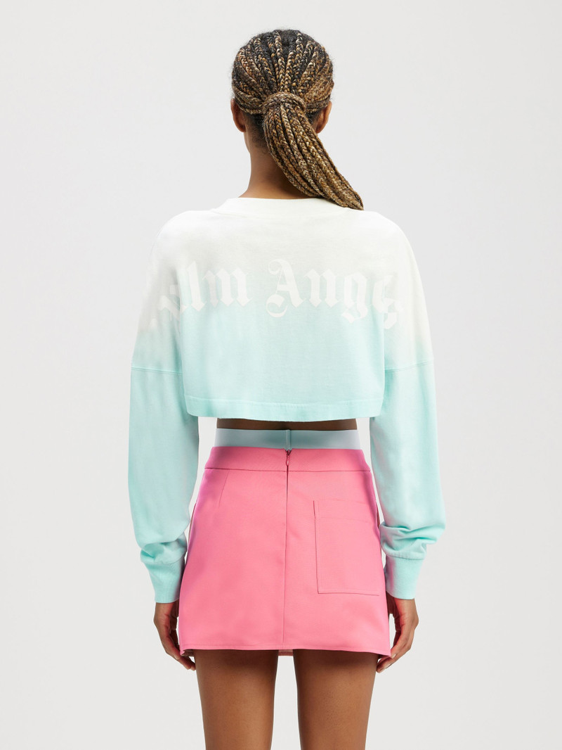 Gradient Cropped Overlogo T-Shirt 5