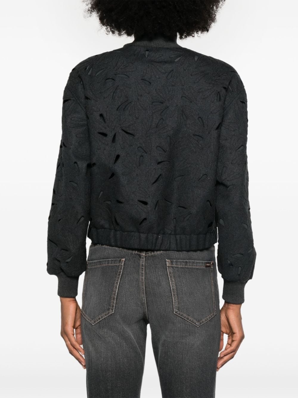 Monili-detail bomber jacket - 4