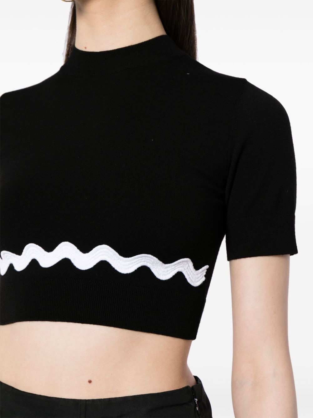 wave-appliquÃ© cropped jumper - 5