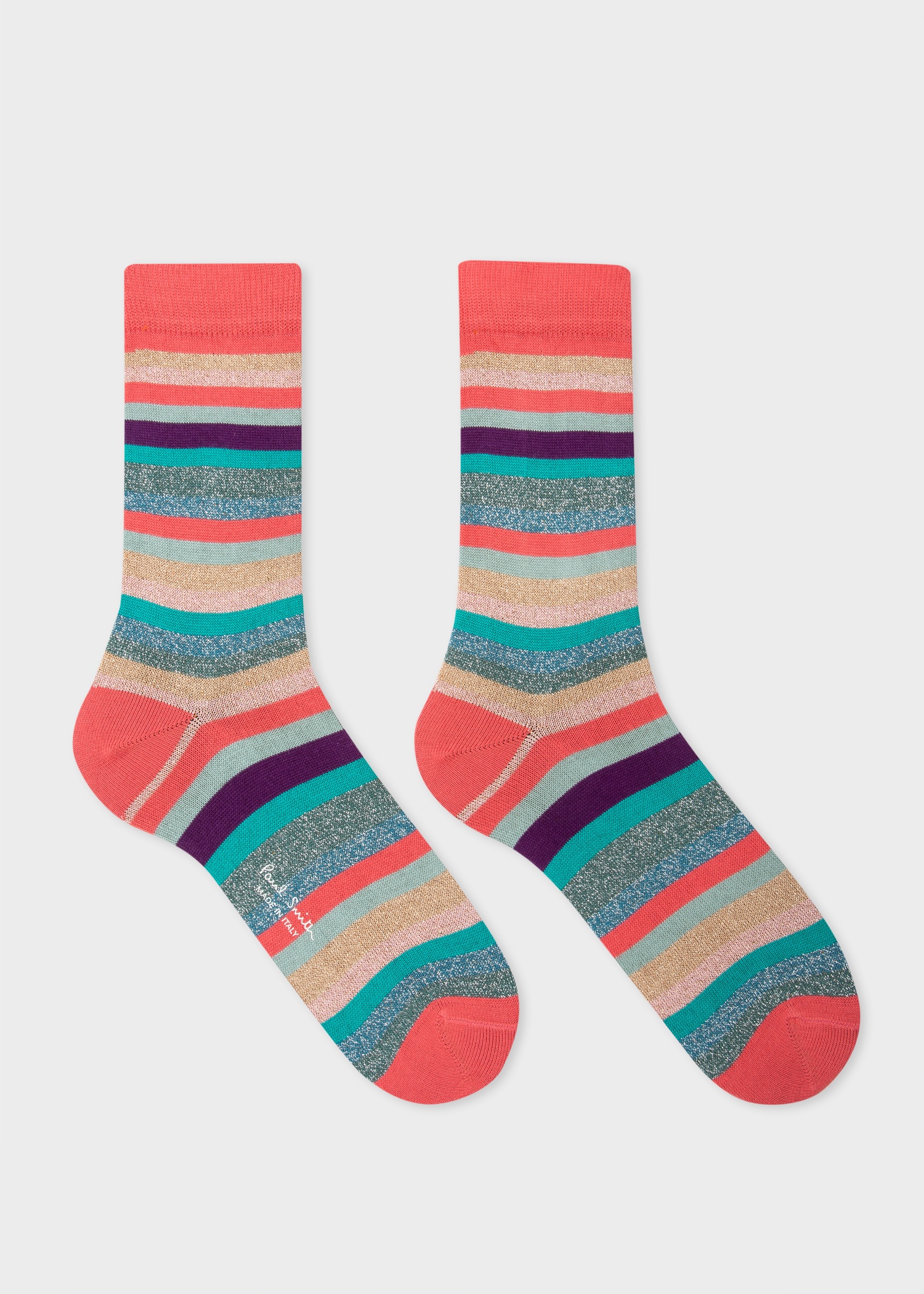 Women's Multicolour Glitter 'Swirl Stripe' Socks - 3