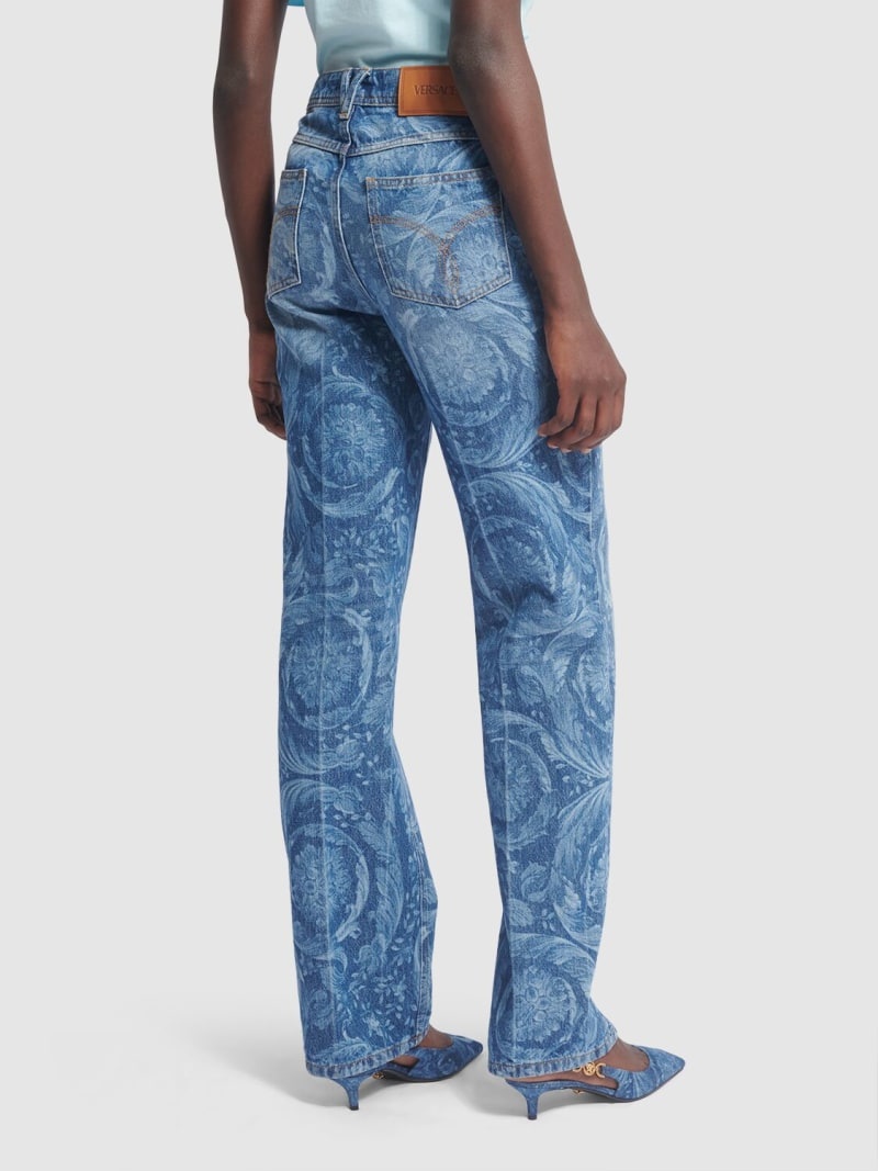 Barocco denim straight jeans - 3