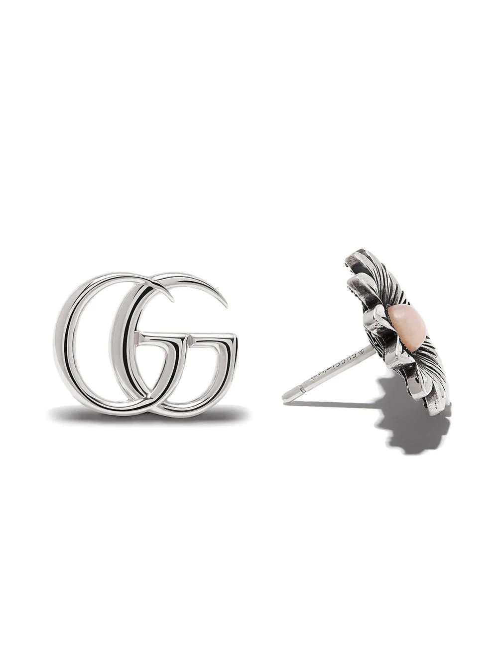Double G flower stud earrings - 2