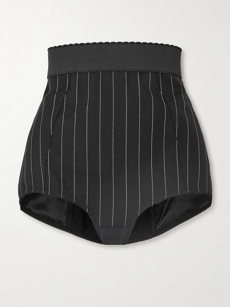Pinstriped Wool-blend Twill Shorts 1