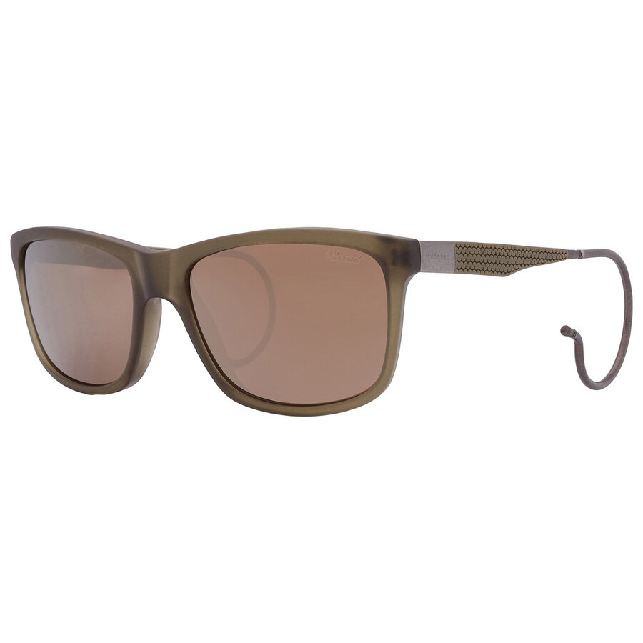 Chopard Polarized Brown Square Men's Sunglasses SCH156M 73MG 57 - 3