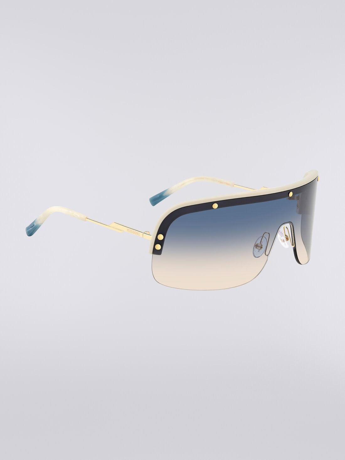 Mask sunglasses with metal temples and acetate tips - 3