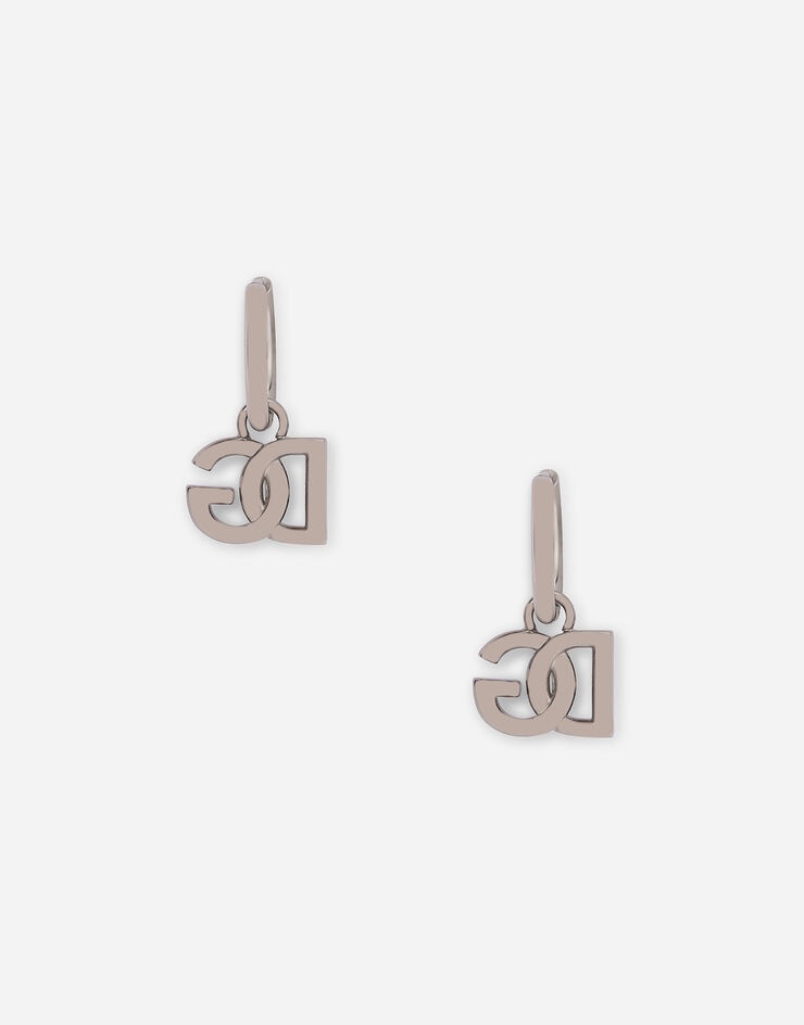 Hoop earrings with DG logo pendants - 3