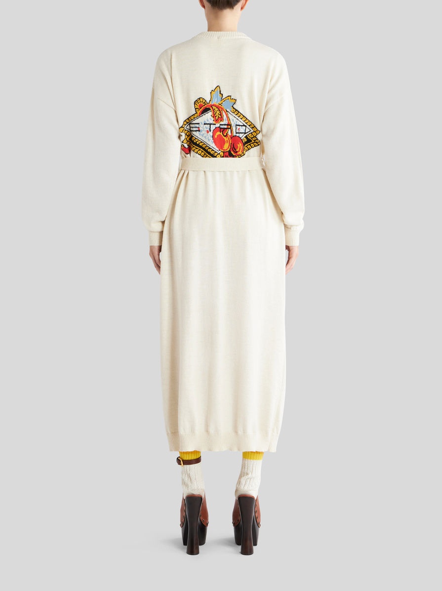LONG CARDIGAN WITH INTARSIA - 5