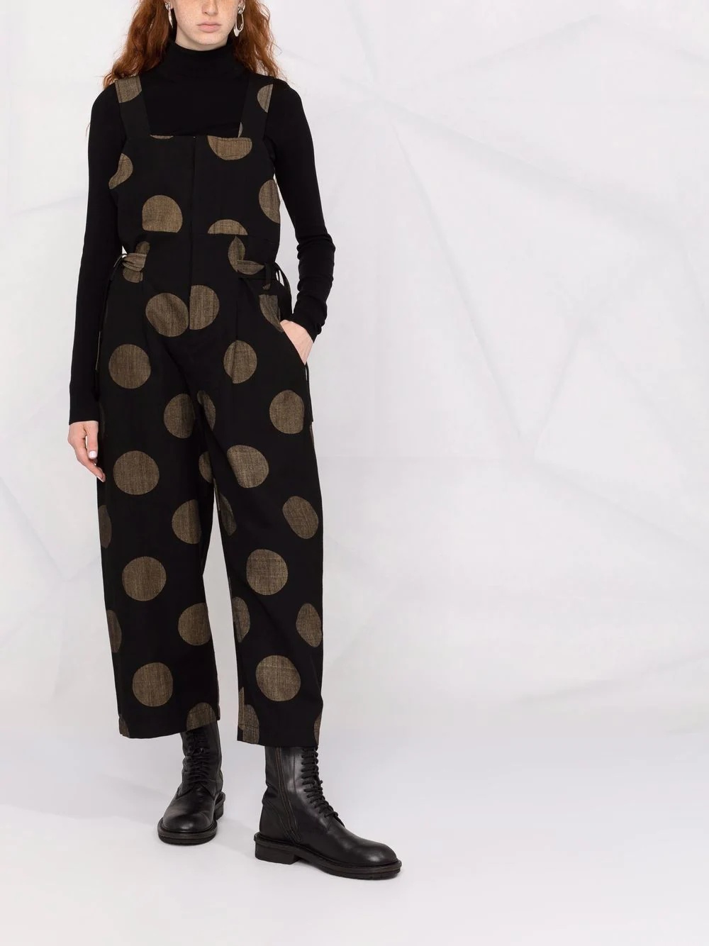 polka-dot print dungarees - 2