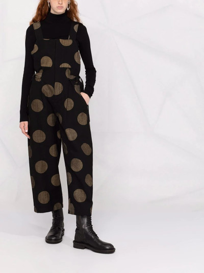 UMA WANG polka-dot print dungarees outlook