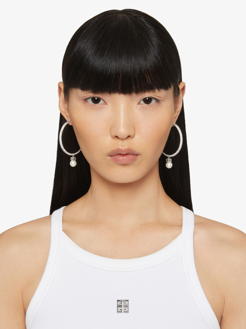Givenchy PEARL EARRINGS IN METAL WITH CRYSTALS outlook
