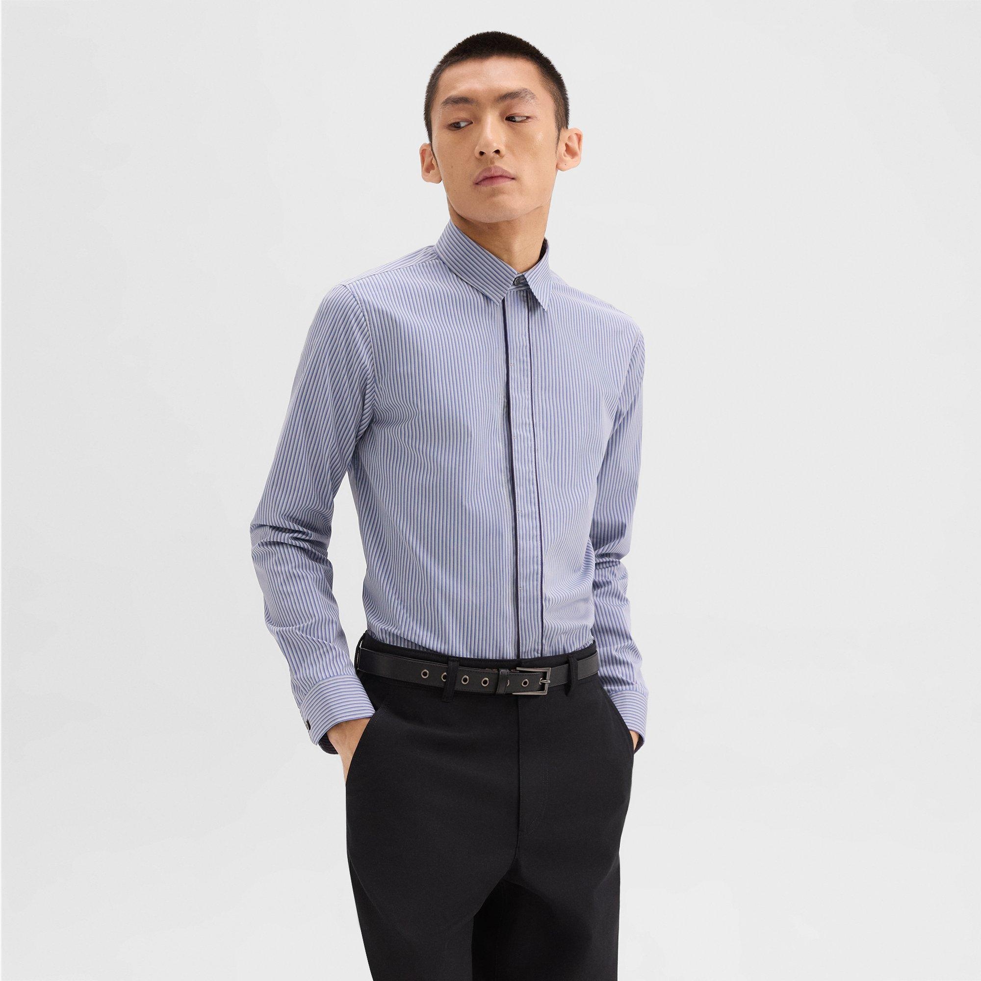 Straight Shirt in Striped Cotton-Blend - 2