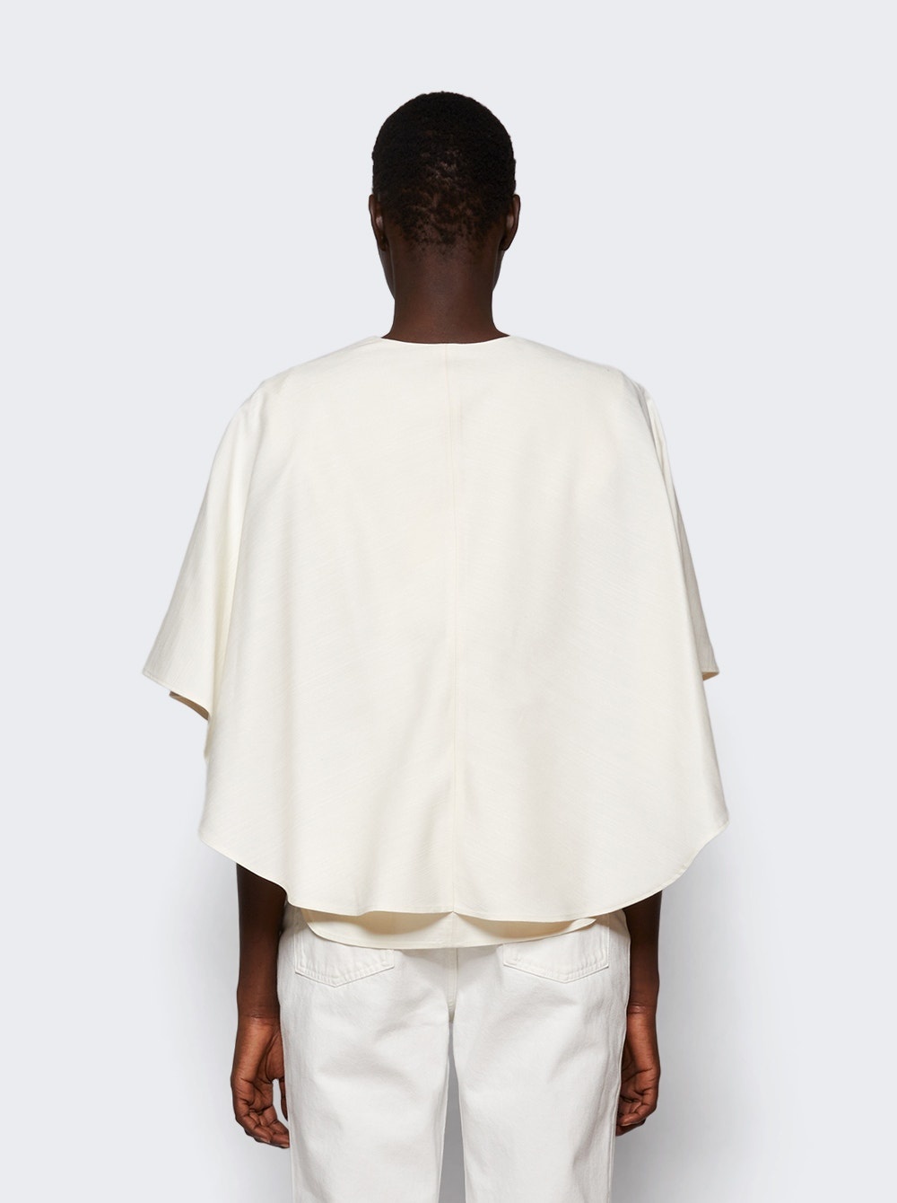 Cape V-neck Blouse Ivory - 5
