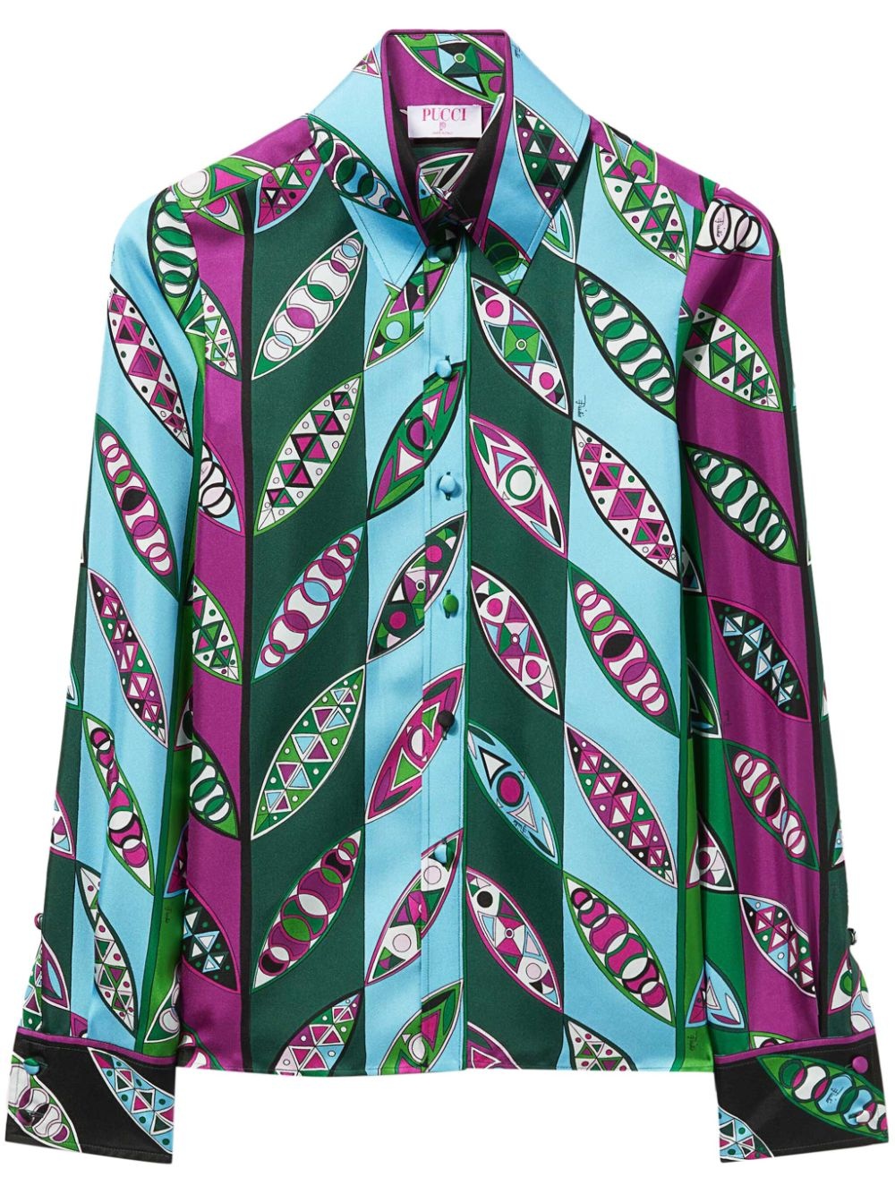 Girandole-print silk shirt - 1