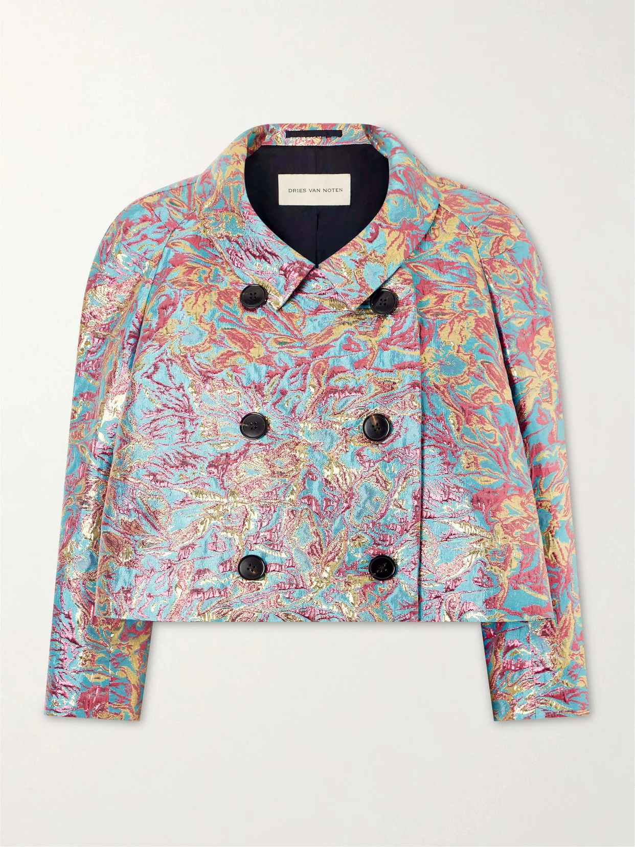 Double-breasted Floral-jacquard Jacket - 1