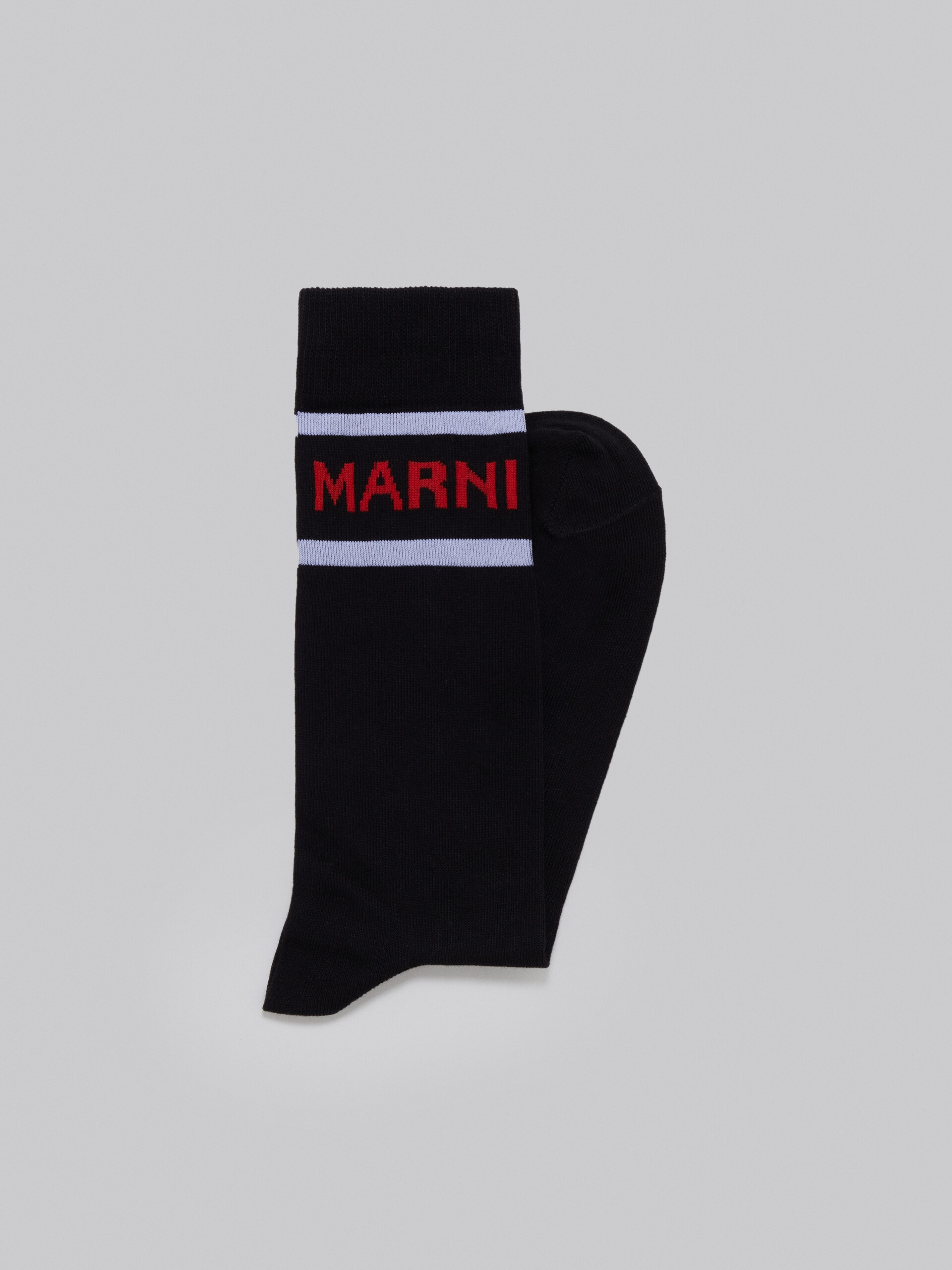 BLACK COTTON SOCKS WITH LOGO - 2