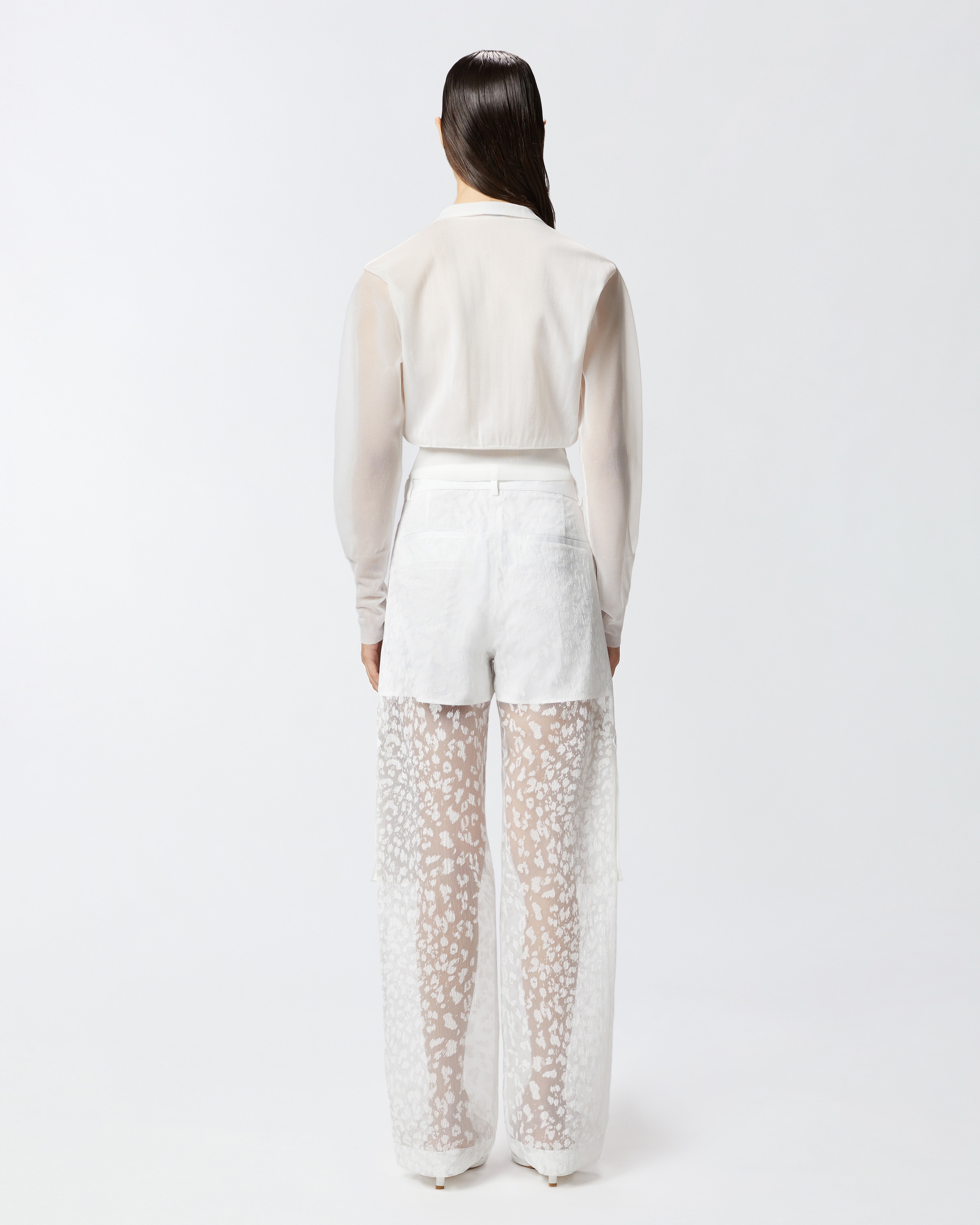 PRINTED TRANSPARENT LONG TROUSERS - 4