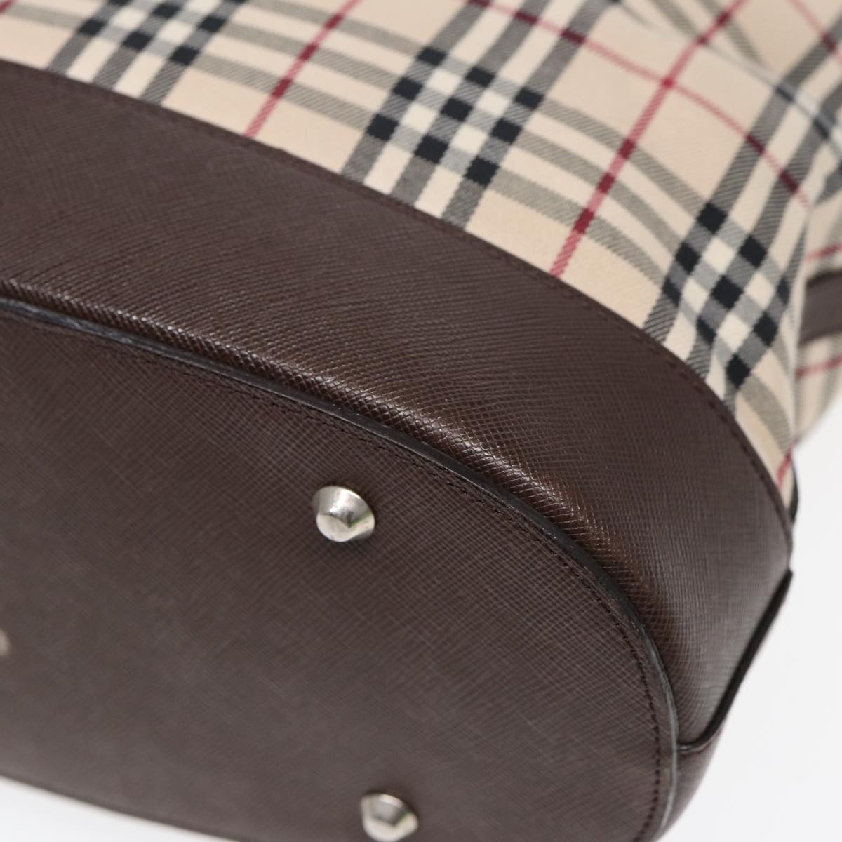 Burberry Nova Check Tote Bag Canvas Beige Brown Silver - 16