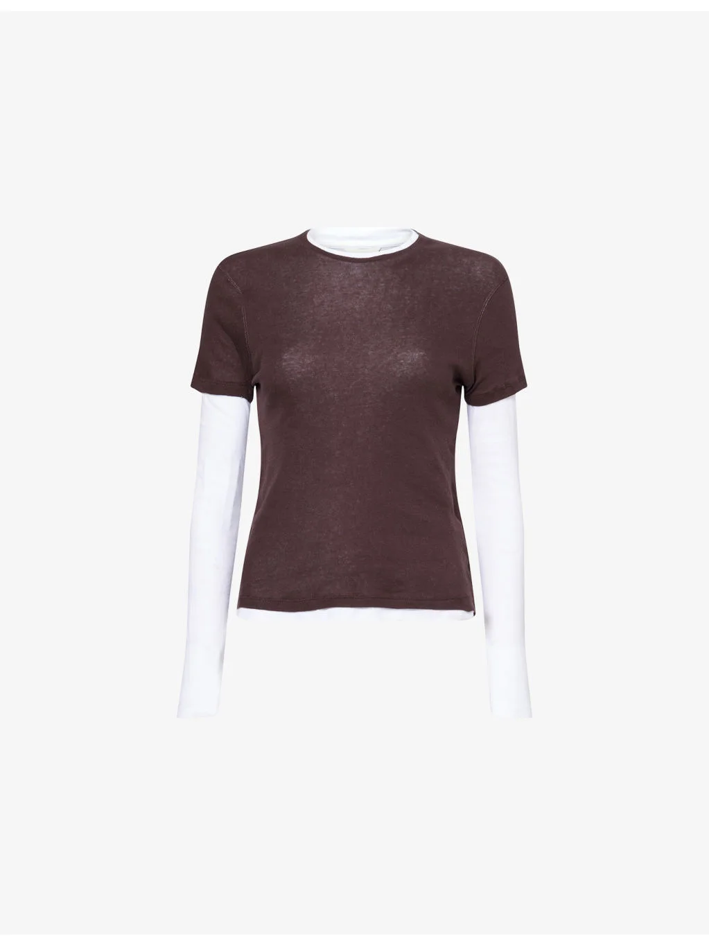 Double-Layer Fine-Knit Cotton Top - 1