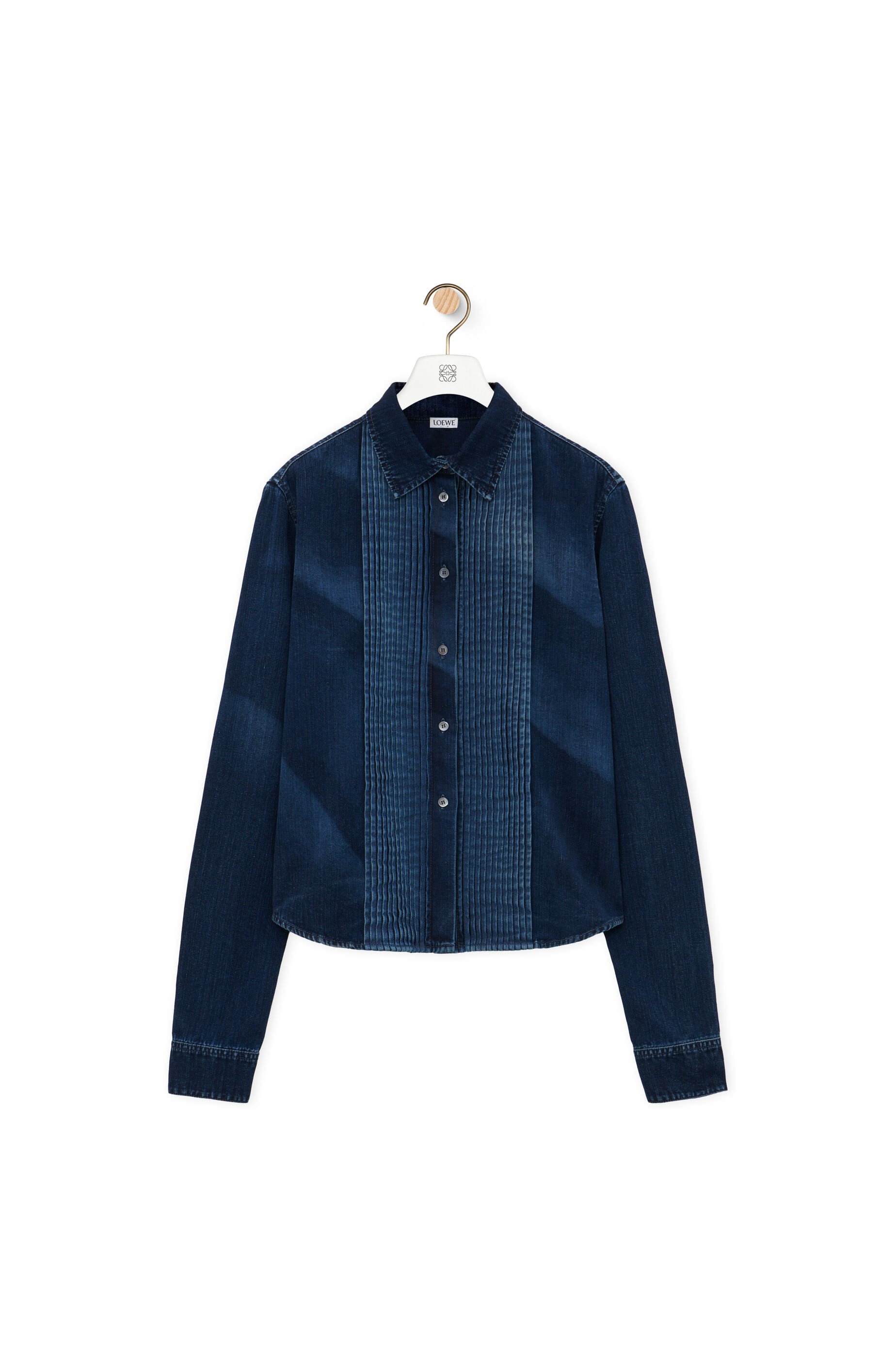 Pleated shirt in denim - 1