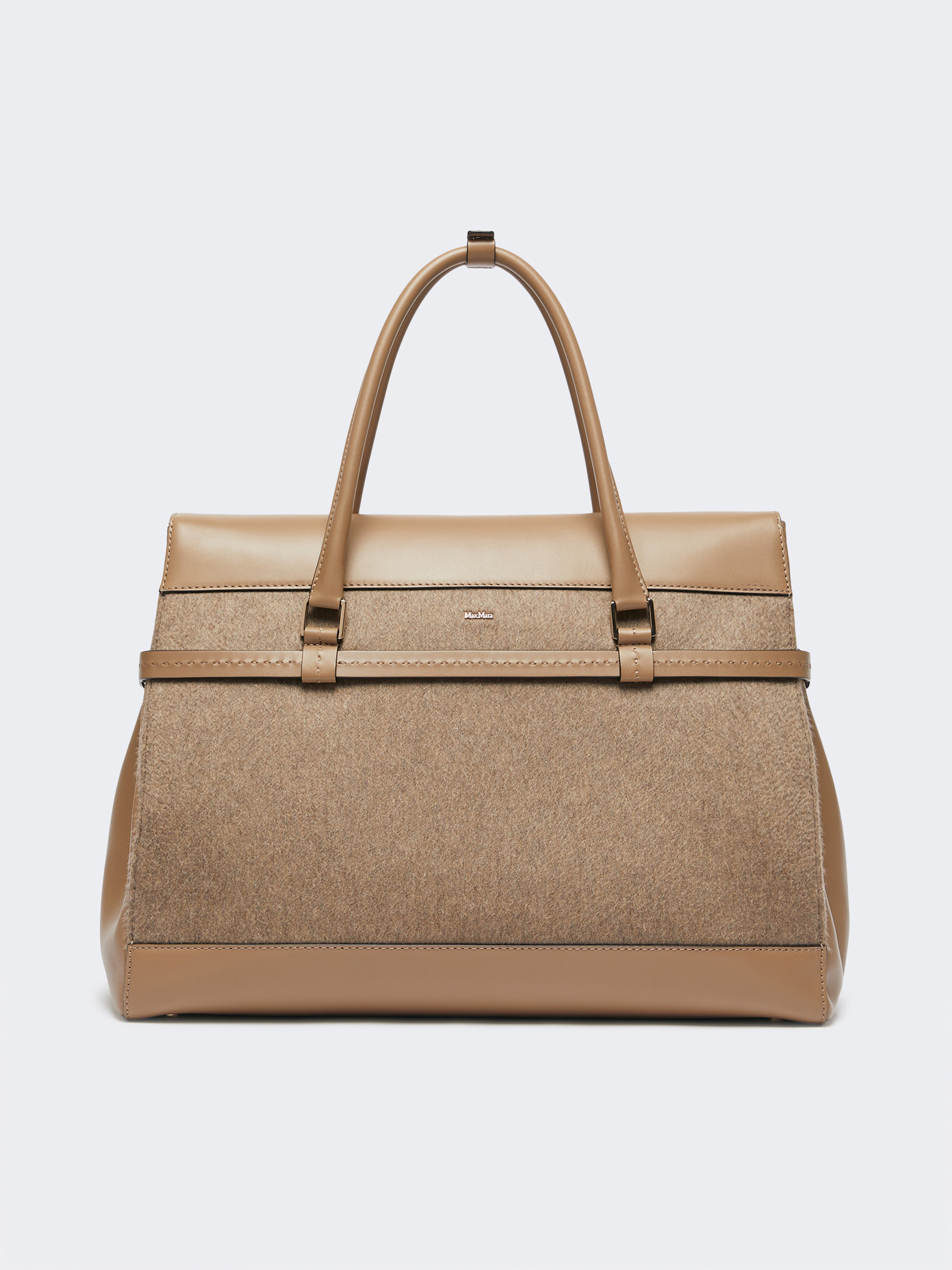 MARGAUXL25WS Large cashmere and leather handbag - 3