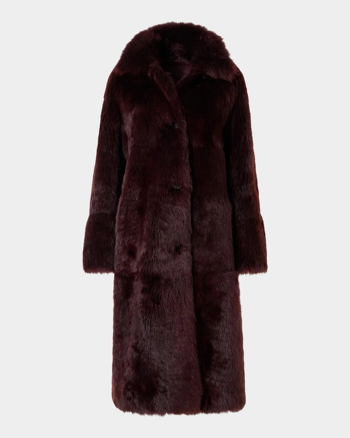 Lamb Shearling Reversible Long Coat - 1