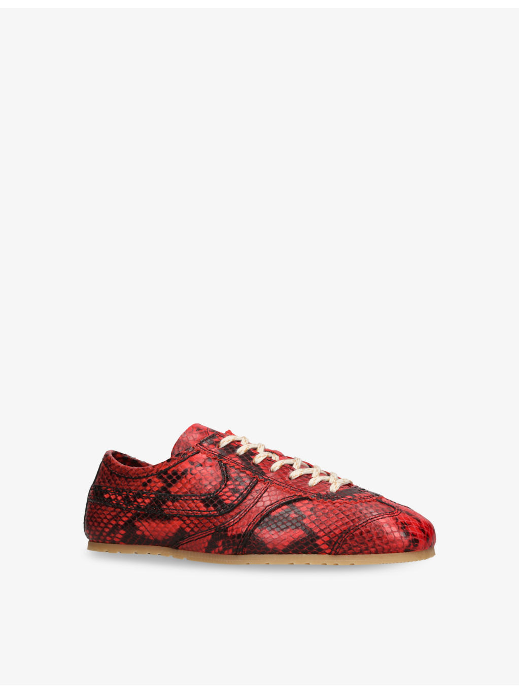 Dustin Snake-Print Leather Low-Top Trainers - 3