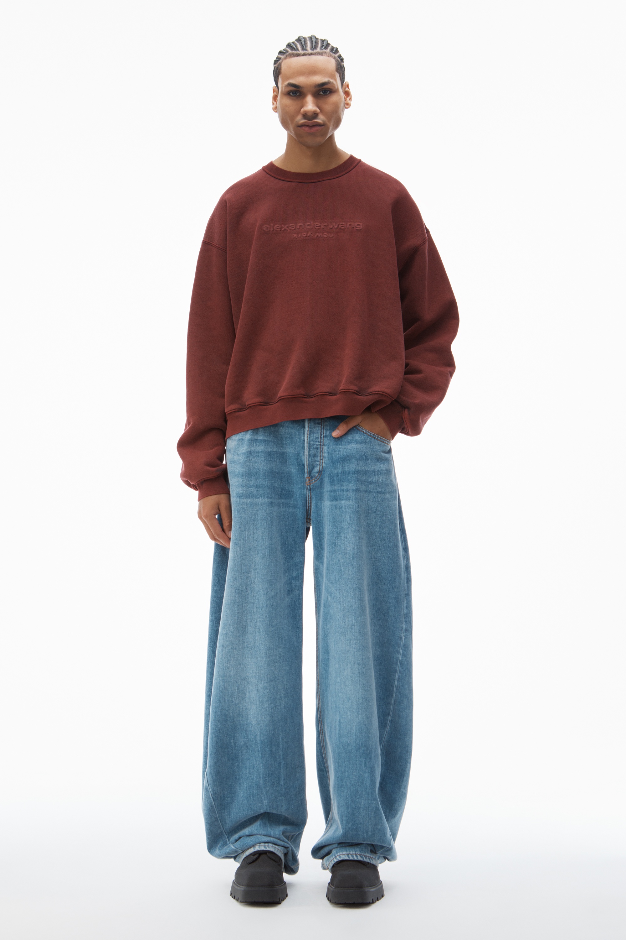 logo-embossed sweatshirt in cotton - 6