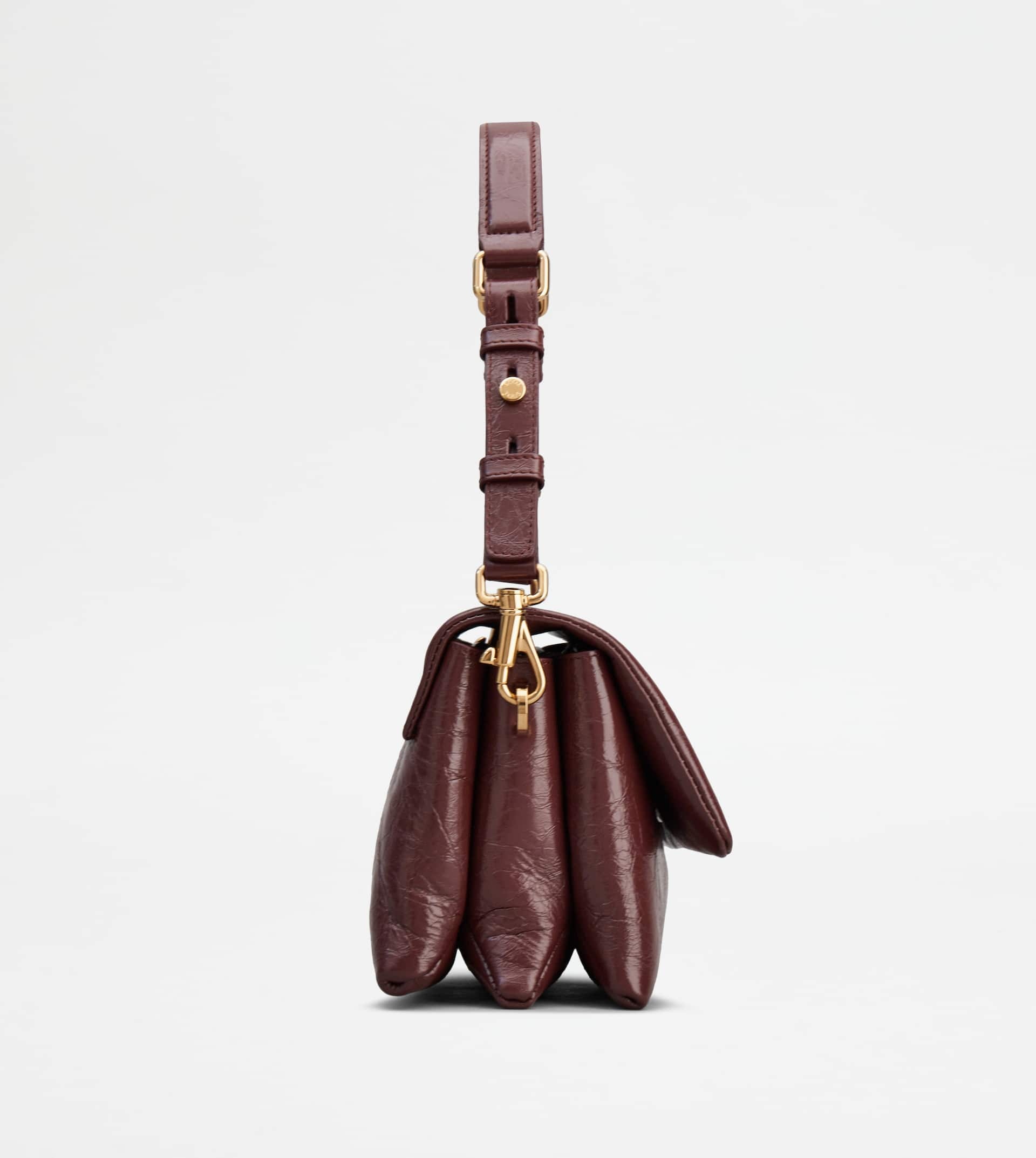 T TIMELESS FLAP BAG IN LEATHER MINI - BURGUNDY - 2