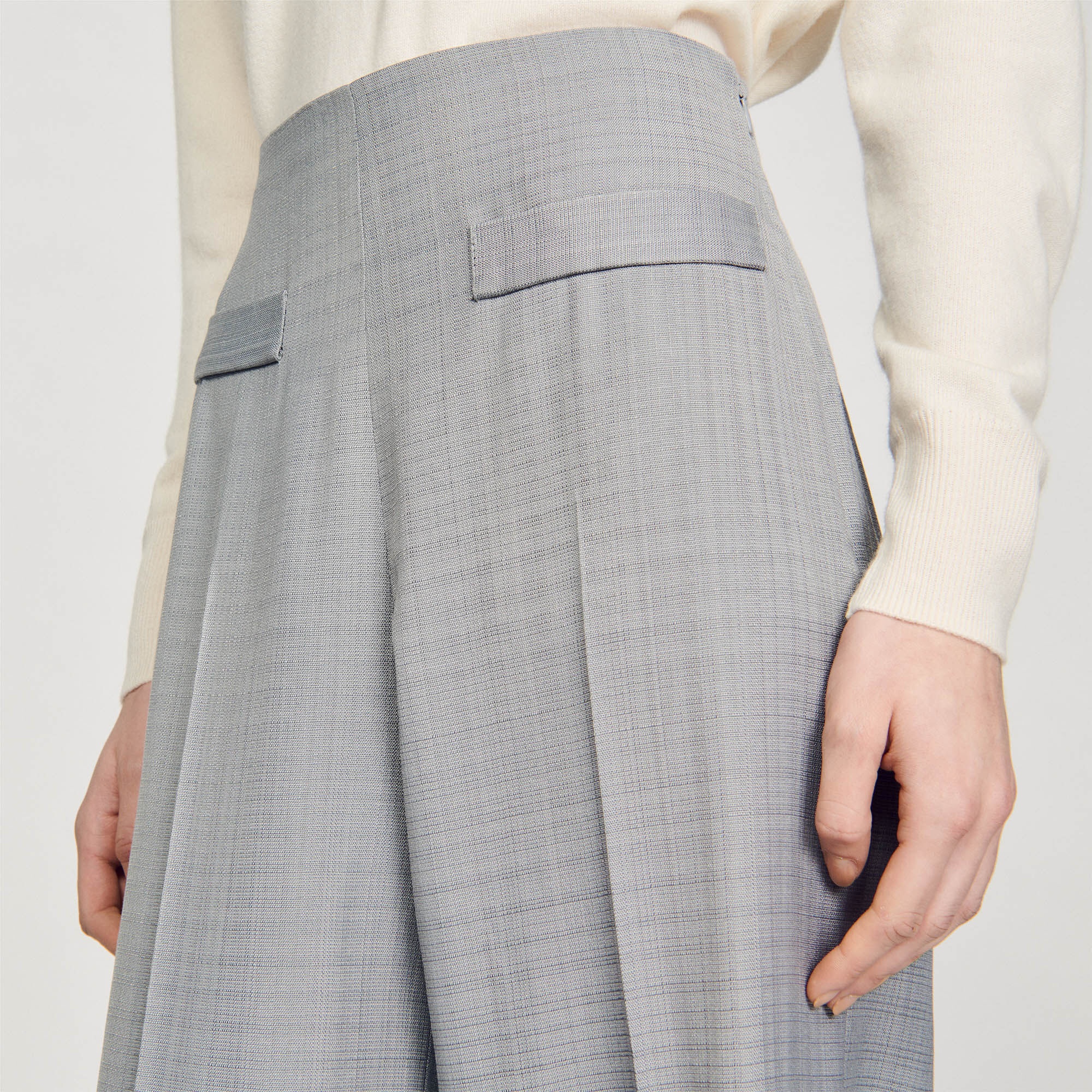 HIGH-WAISTED FLARED TROUSERS - 4