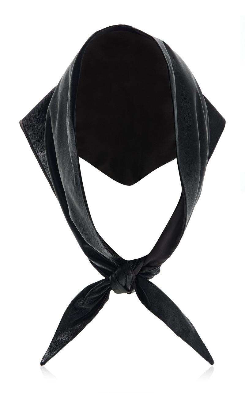 Leather Scarf black 1
