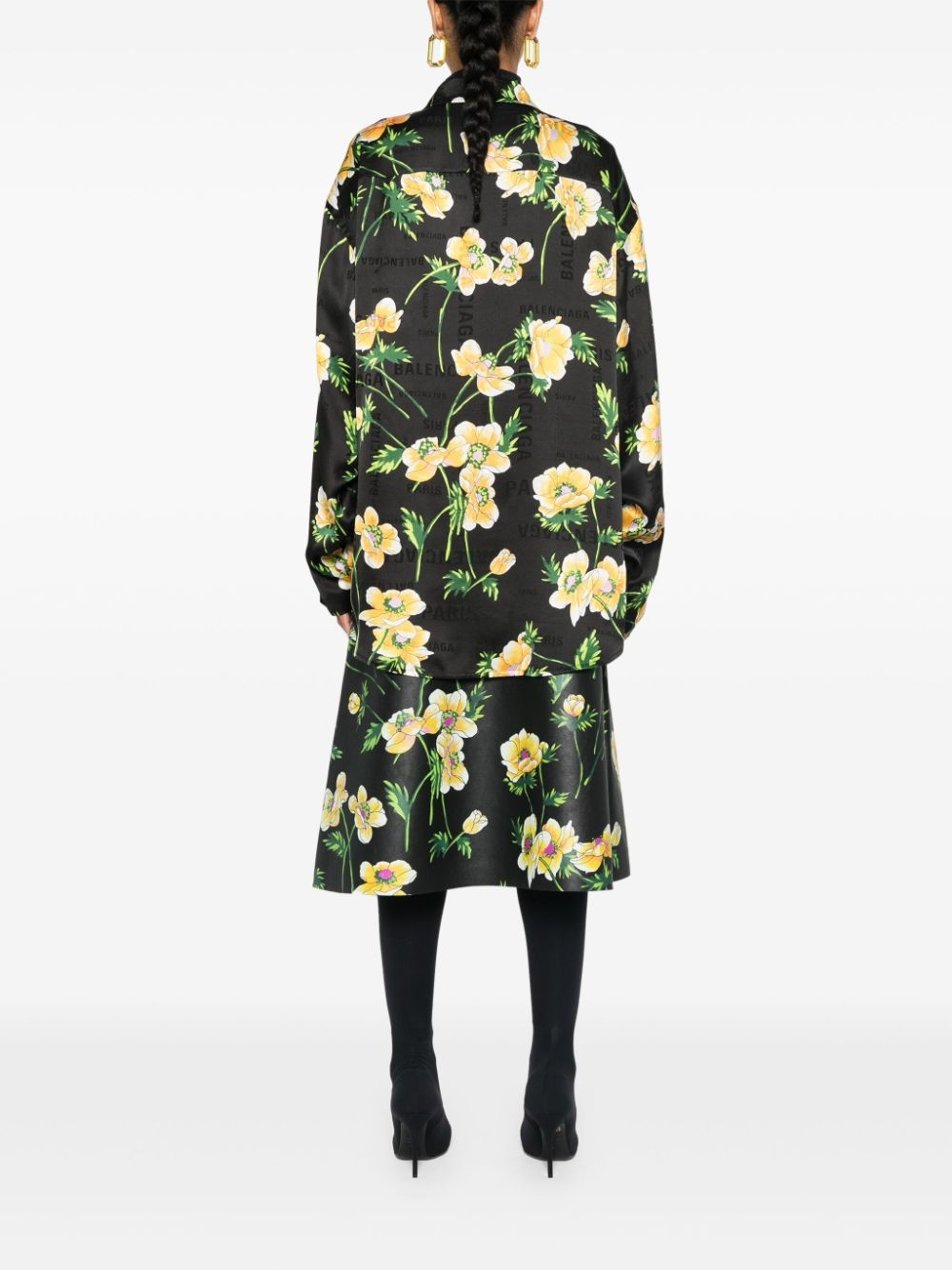 floral-print silk shirt - 4