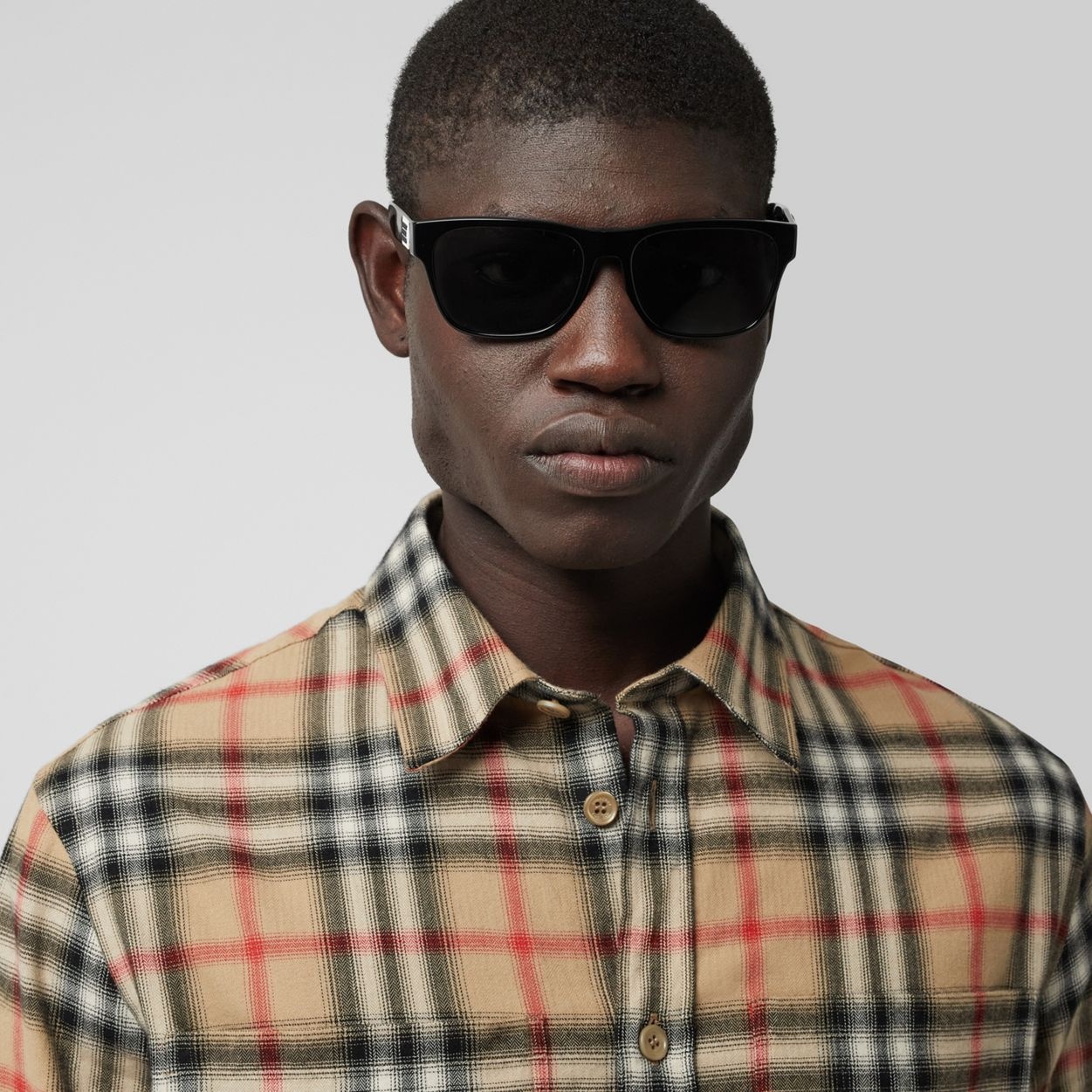 Ombré Check Cotton Flannel Oversized Shirt - 3