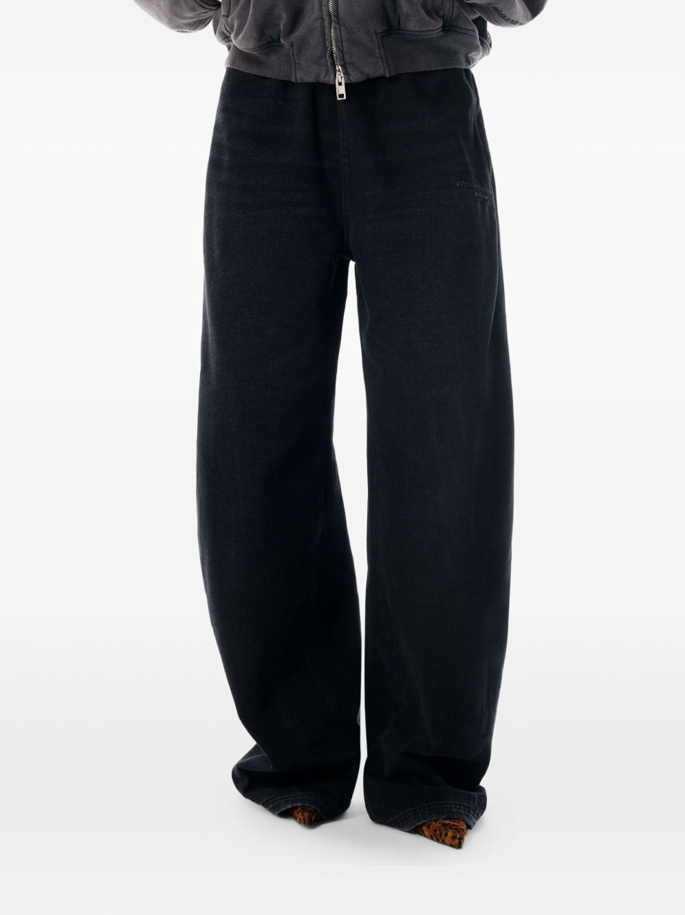 elasticated drawstring track pants - 4