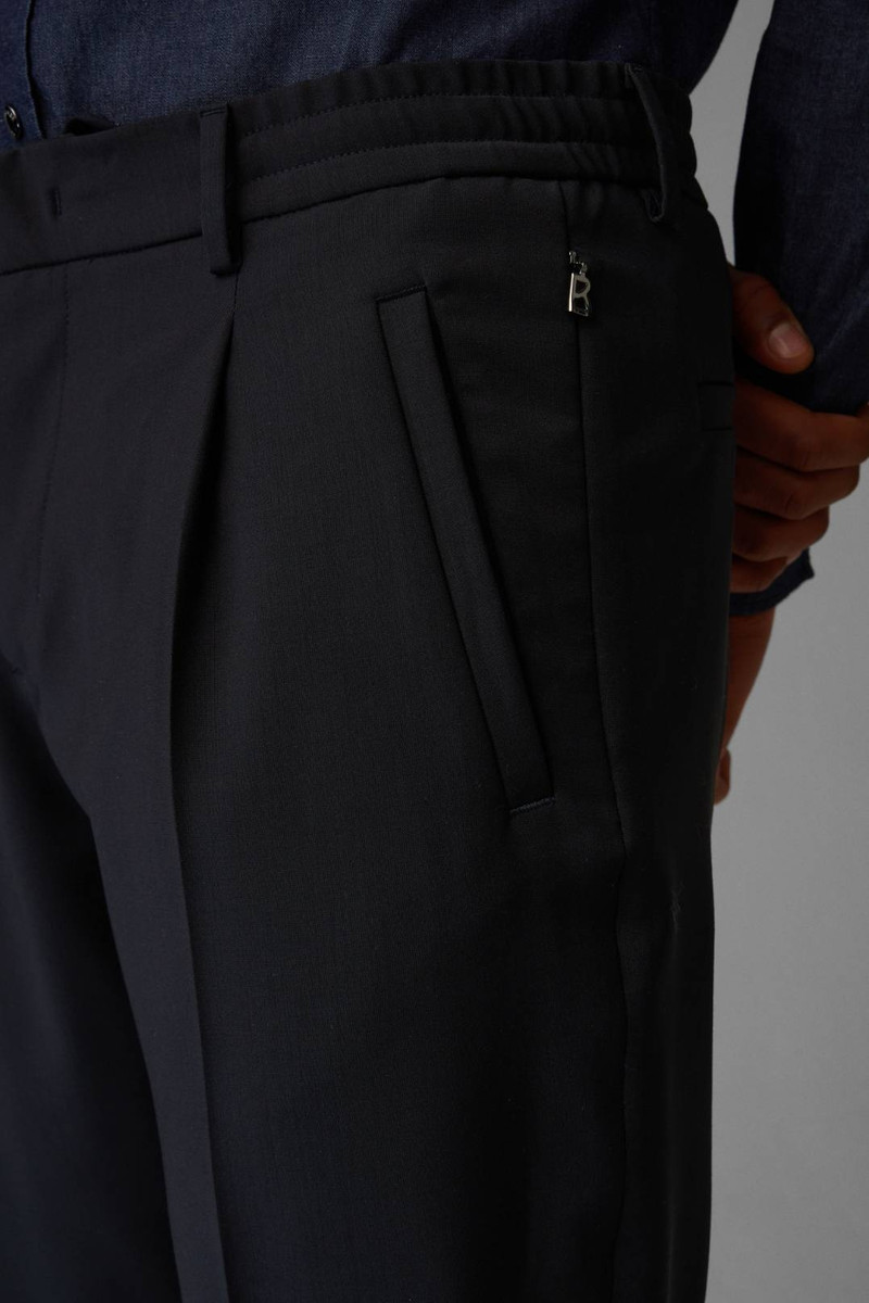 JAMES PANTS WITH FRONT PLEATS IN NAVY BLUE 5