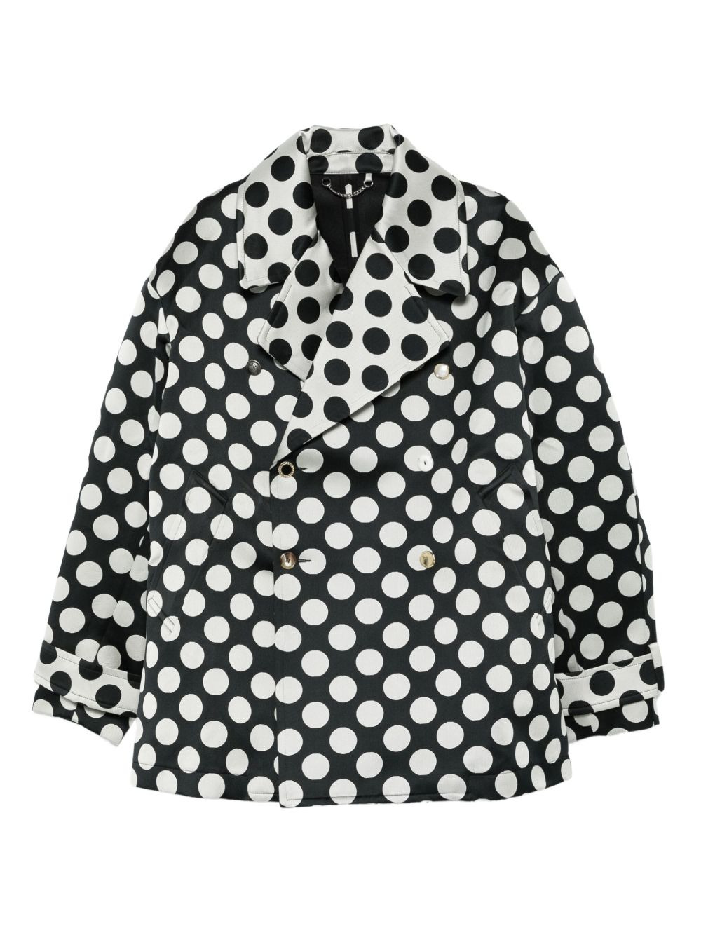 polka-dot double-breasted coat - 1