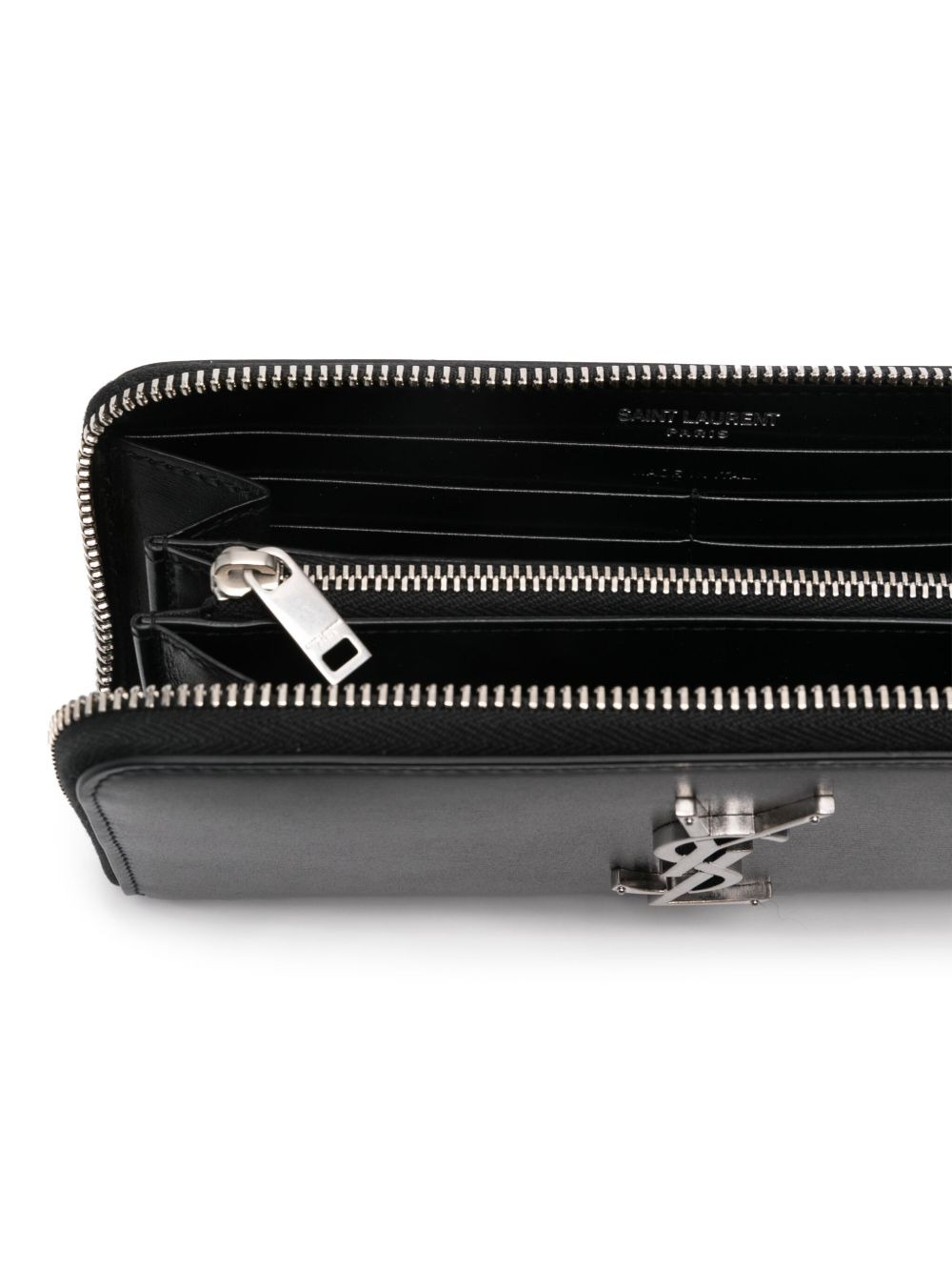 monogram zip-up leather wallet - 3